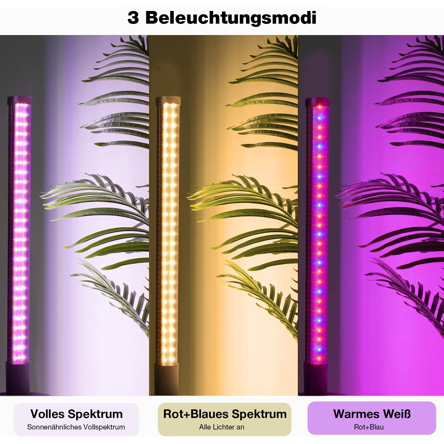 Jibenhome Pflanzenlampe LED Stehende Pflanzenlicht H40-122cm Wachstumslampe günstig online kaufen
