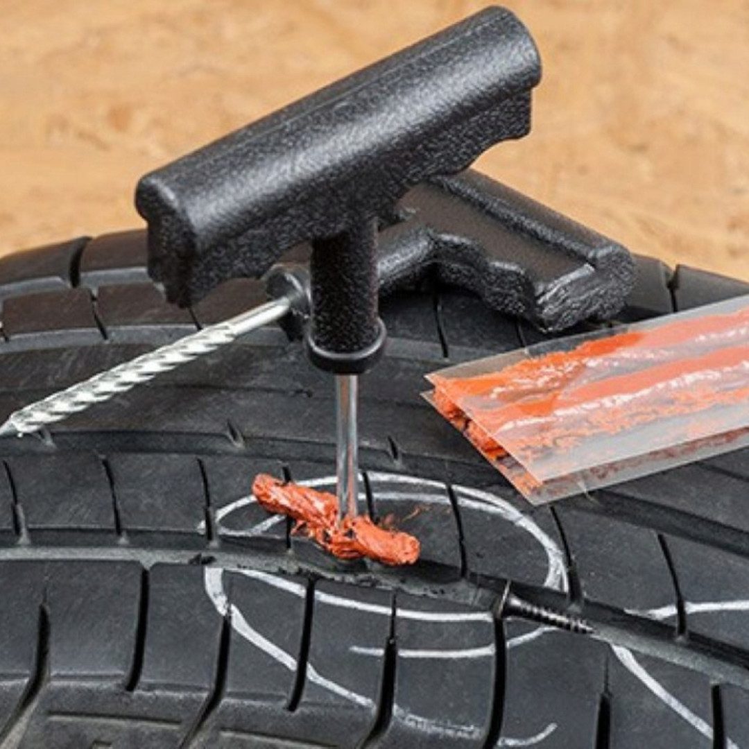 VERK GROUP Reifen-Reparaturset Reifenreparatur Set 8‑tlg Auto Motorrad Pannenset Flickzeug, Set, 1-St., Setumfang 8 Teile, Anwendung schlauchlose Reifen, Werkzeuge manuell, Kompakt, mobil