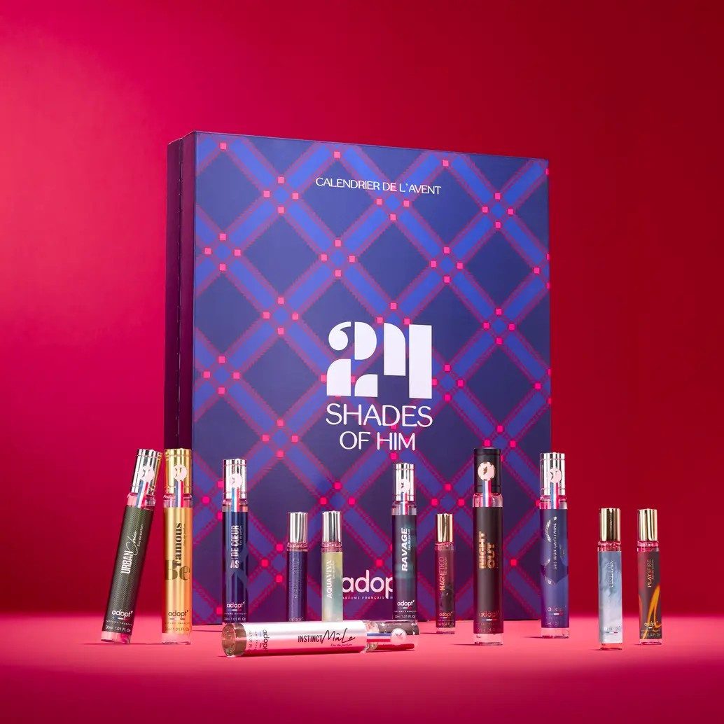 adopt Adventskalender Parfum für Männer, 24 Eau de Parfums, Made in France (Set), 12 × 10 ML + 12 × 30 ML