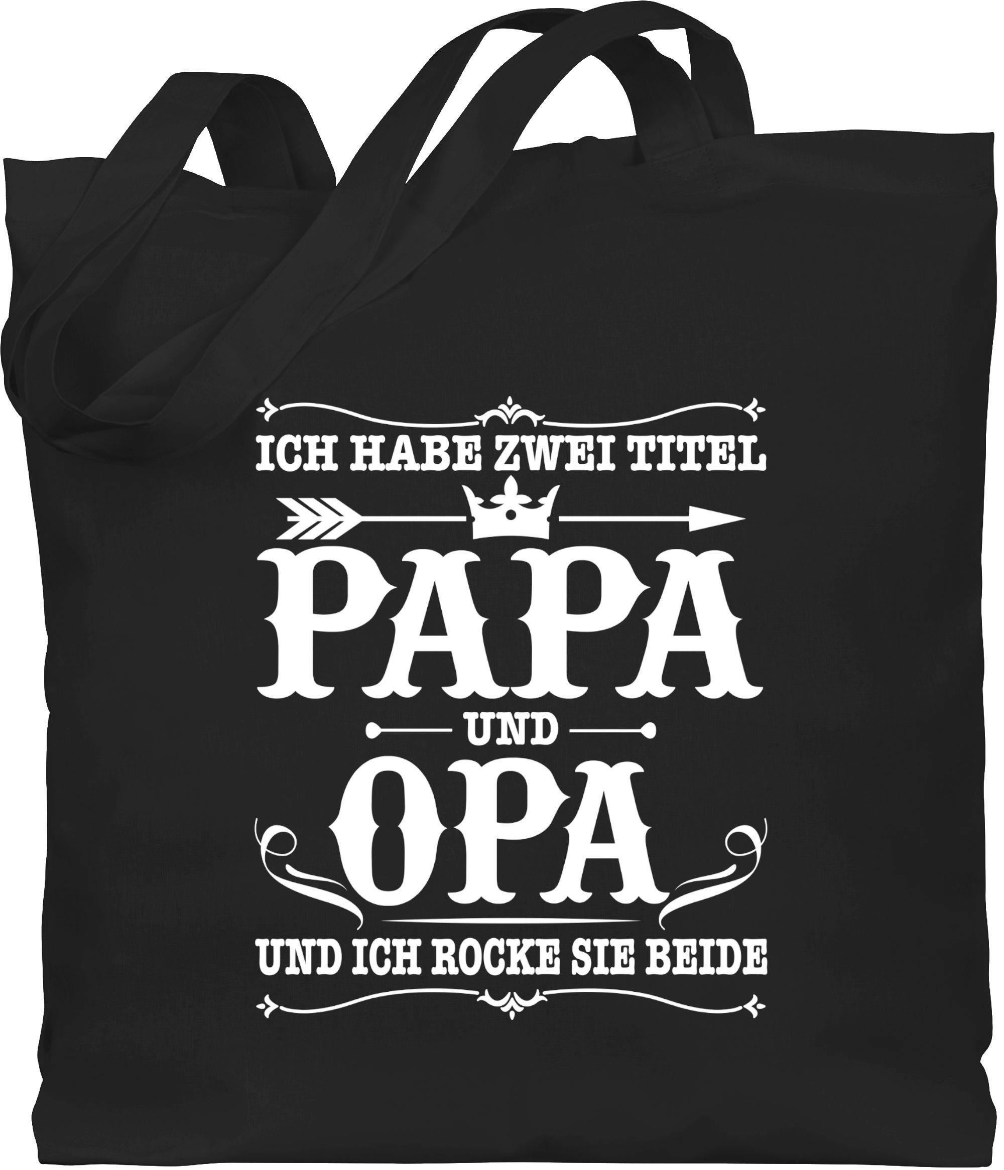 Opa, Umhängetasche habe Geschenke Papa 2 Schwarz Ich zwei und Titel Shirtracer Opa