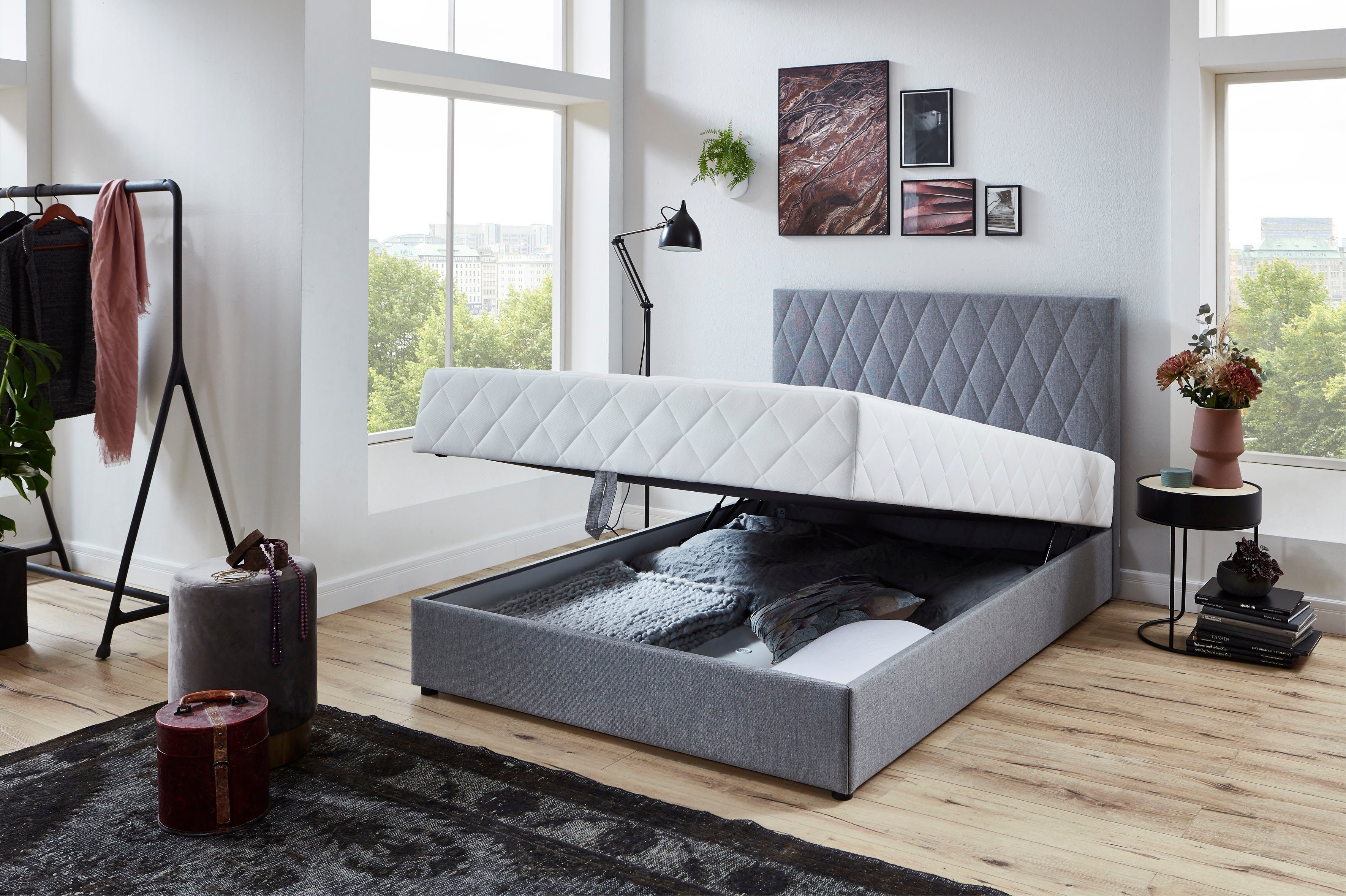 ATLANTIC home collection Boxbett "Benita", inkl. Bettkasten, erhältlich in verschiedenen Größen, inkl. Taschen-Federkernmatratze
