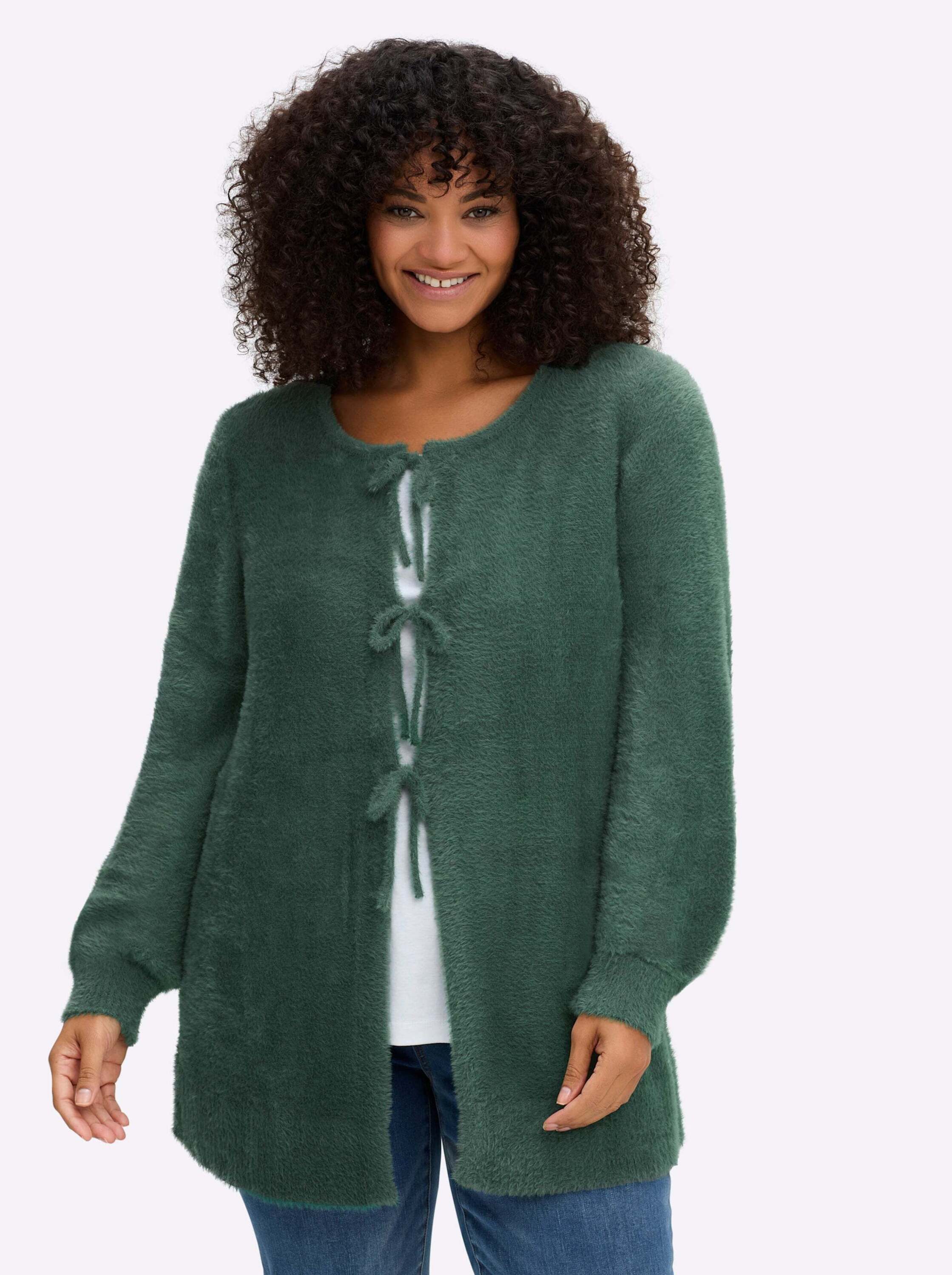 Sheego Strickpullover Strickjacke Langarm Jersey günstig online kaufen