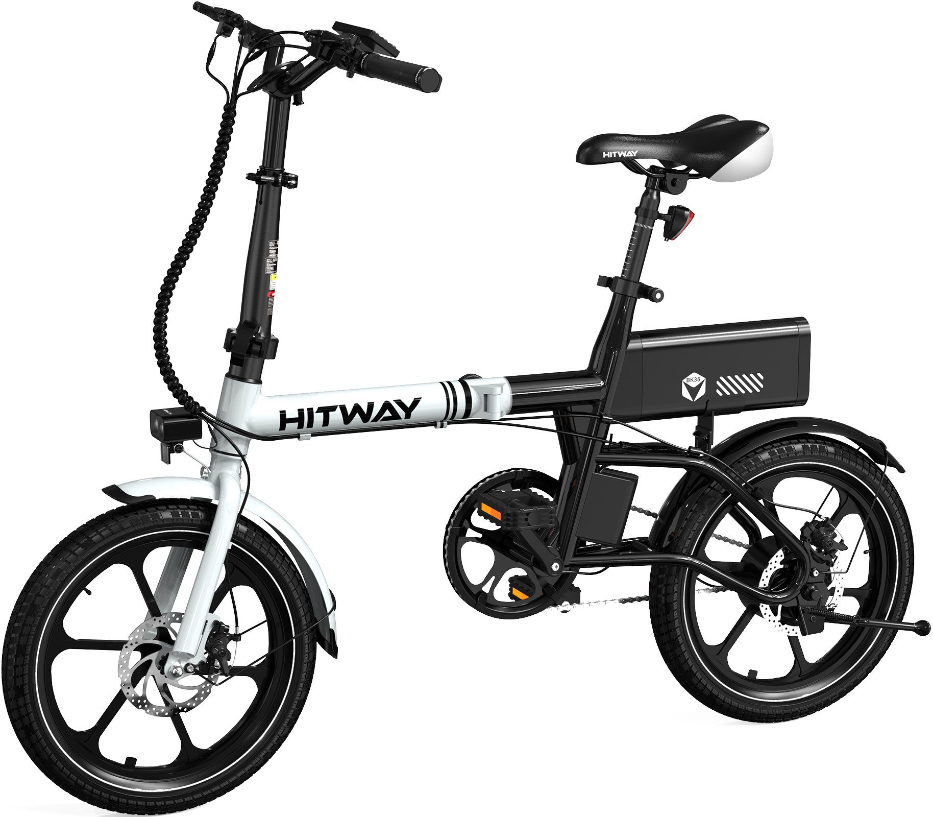 HITWAY E-Bike Faltrad 20 zoll Elektrofahrrad E-Faltrad BK35S, 7 Gang Shimano shimano Schaltwerk, Kettenschaltung, 250W Heckmotor, 324 Wh, APP, Max. 25km/h E-Citybike, Pedelec mit Schloss, Pumpe