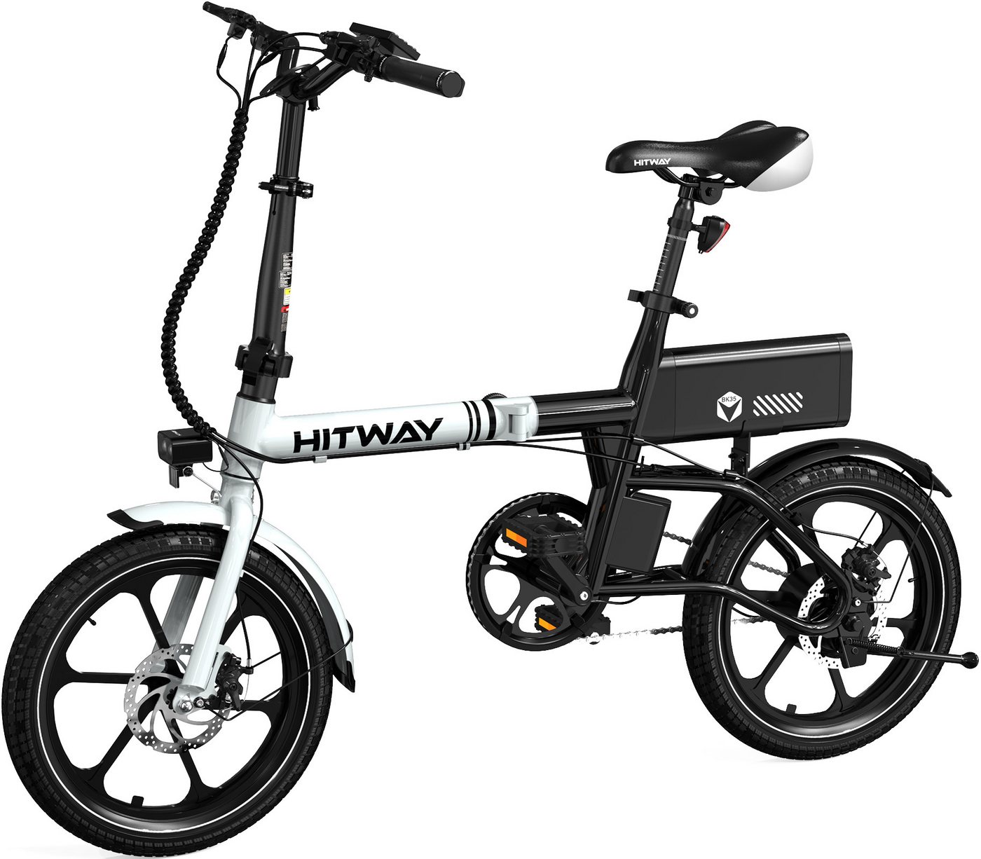 HITWAY E-Bike Faltrad Klapprad E-Bike, 20 zoll, herausnehmbarer 36-V-Akku, 7 Gang Shimano shimano Schaltwerk, Kettenschaltung, 250W Heckmotor, 324 Wh, APP, Max. 25km/h E-Citybike, Pedelec mit Schloss, Pumpe