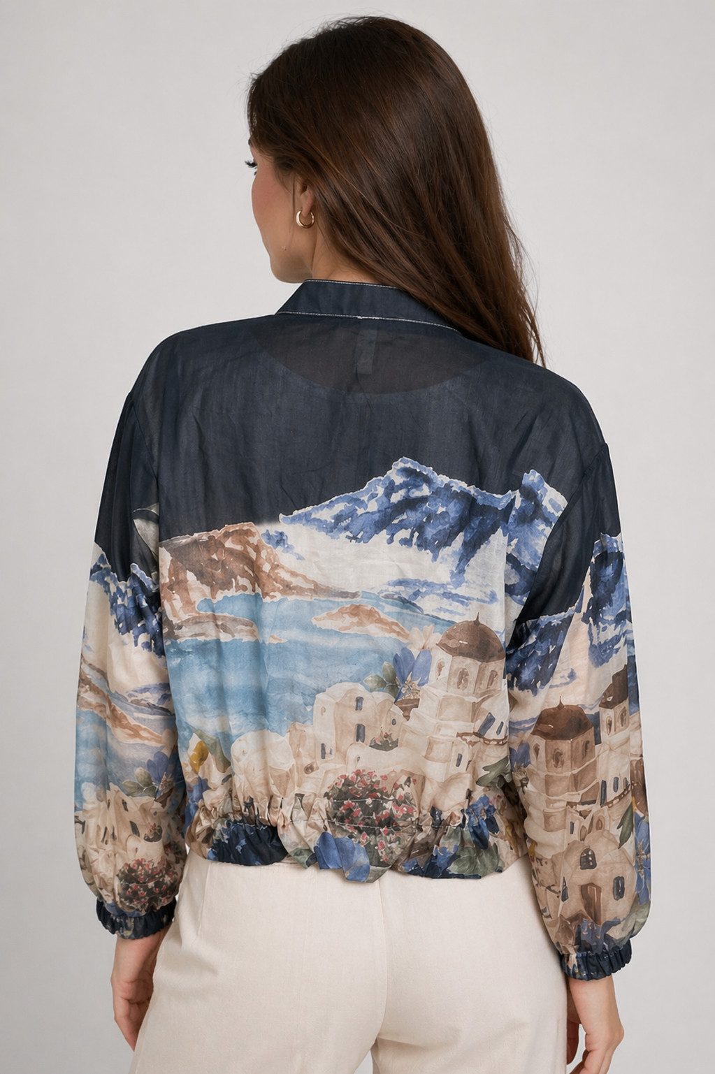 ITALY VIBES Blouson - Blusenjacke - Sommerjacke - All-Over-Print - ITALY VIBES - navy ONE SIZE- passend für Größen XS-M