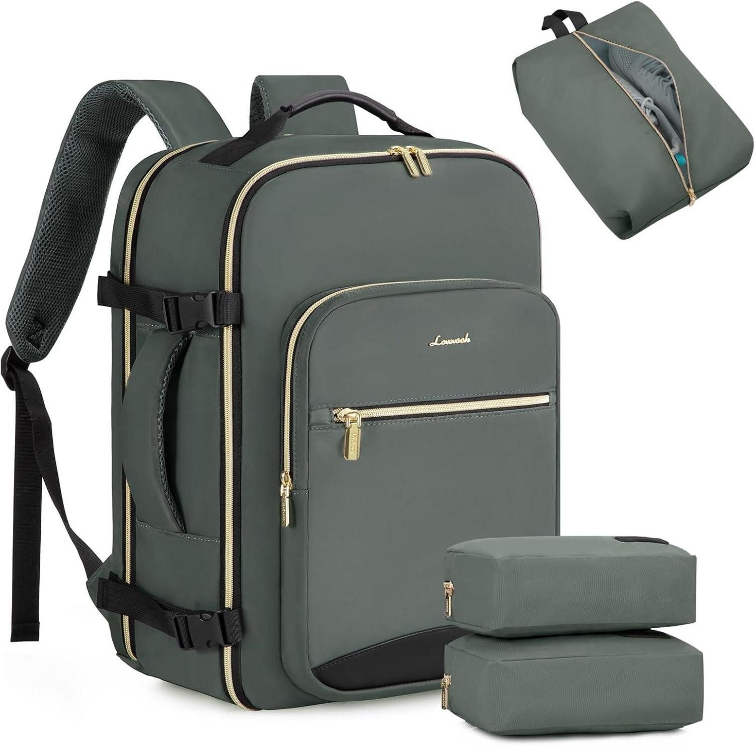 LuxusKollektion Kofferrucksack Handgepäck Rucksack 40L Reiserucksack Damen Wasserdicht 17 Zoll Laptop