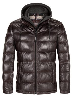 Milestone Lederjacke MS-Claudio Herren Steppjacke mit abnehmbarer Kapuze aus Lammnappa Leder