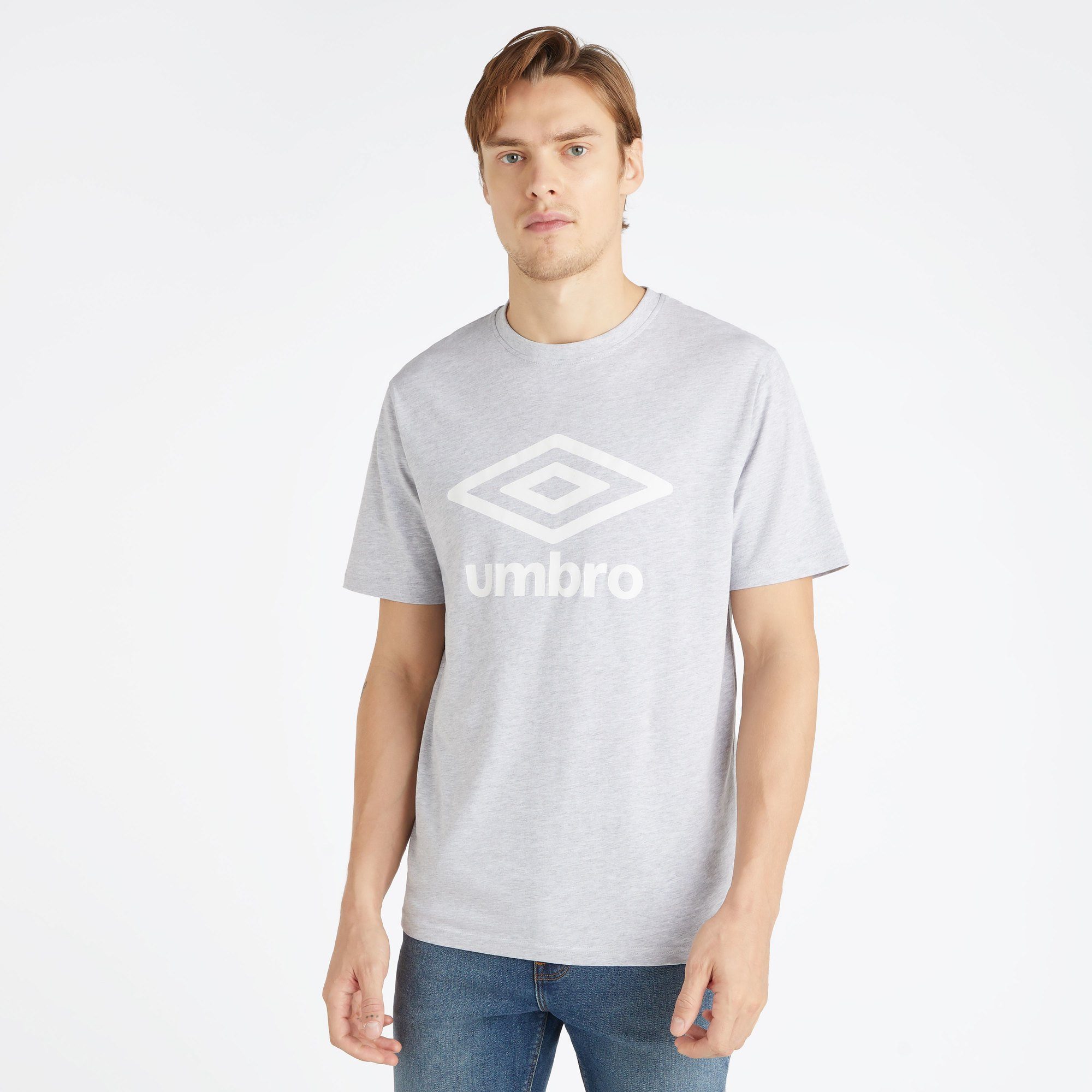 Umbro T-Shirt Big Logo (Baumwolle) grau/weiss Herren