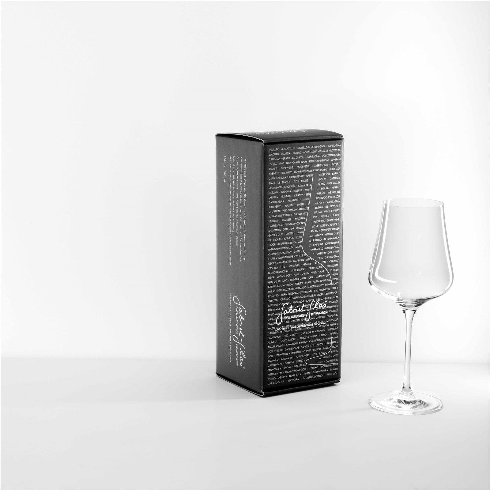 Gabriel-Glas Rotweinglas Gabriel Glas - One for all verpackt im 1er Geschenkkarton, Kristallglas