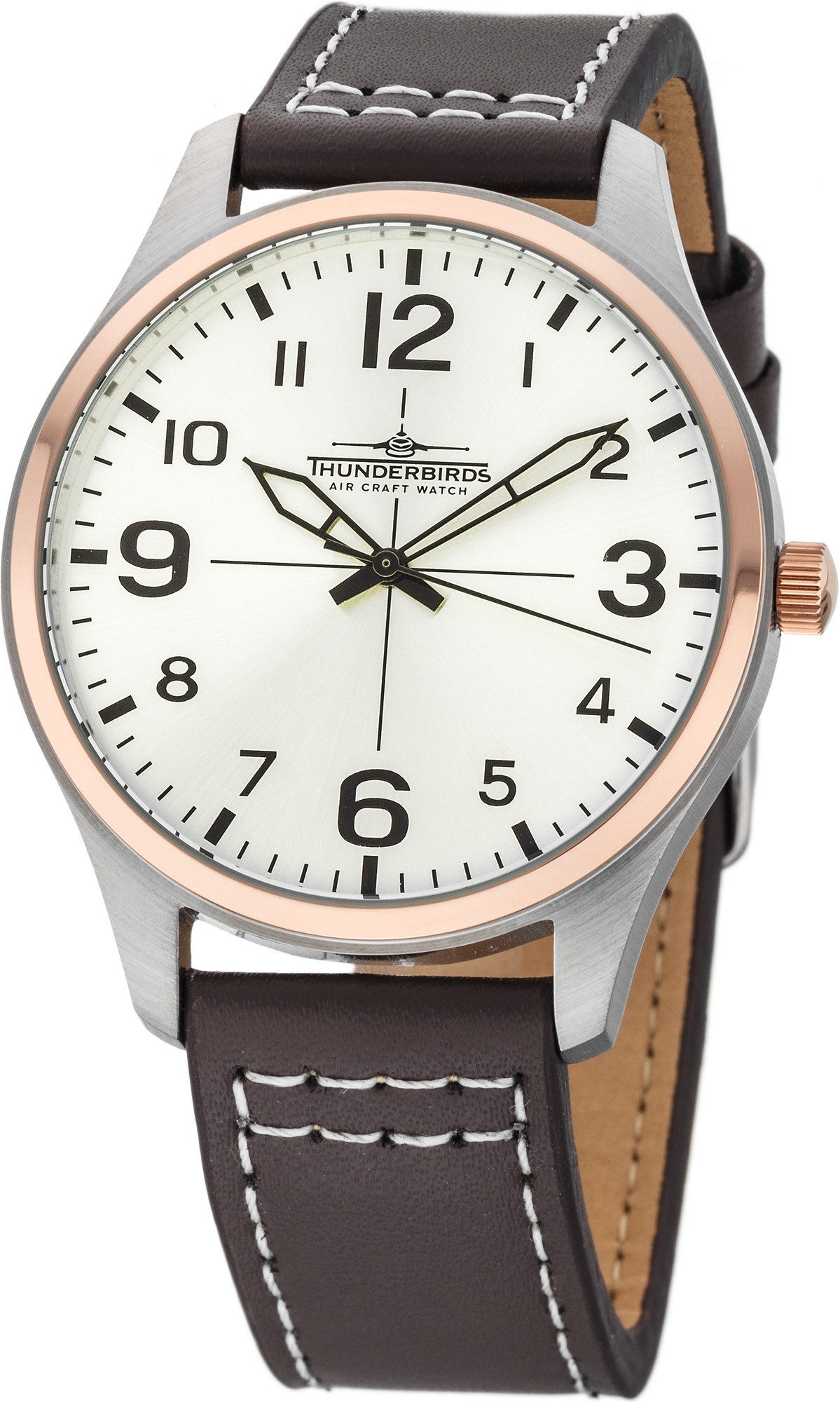 Thunderbirds Quarzuhr Herrenuhr TB5000/11 – Bicolor Design, Braun, Lederarm günstig online kaufen