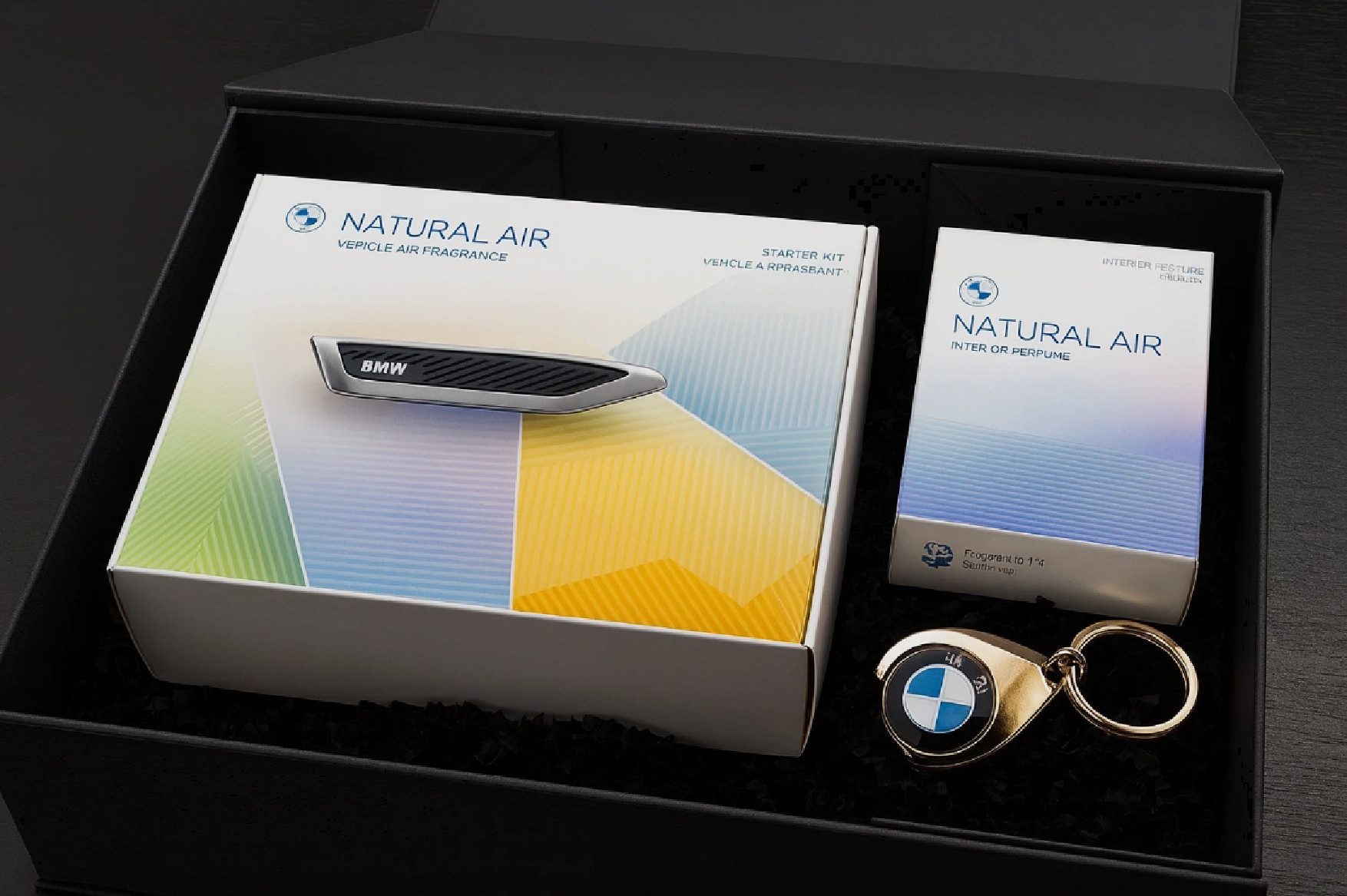 BMW Raumduft BMW Autoduft 3 Teiliges Geschenkset Natural Air Starter Kit Lavablack (3-St)