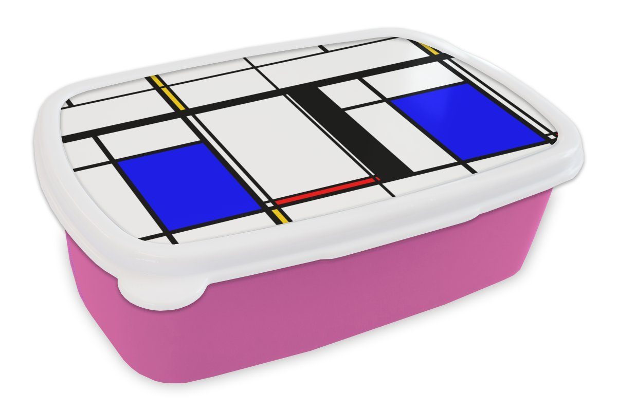 MuchoWow Snackbox, Abstrakt, Brotbox - Kunststoff, rosa Kunst für Lunchbox (2-tlg), Kinder, Erwachsene, Muster - Brotdose Kunststoff Mädchen,