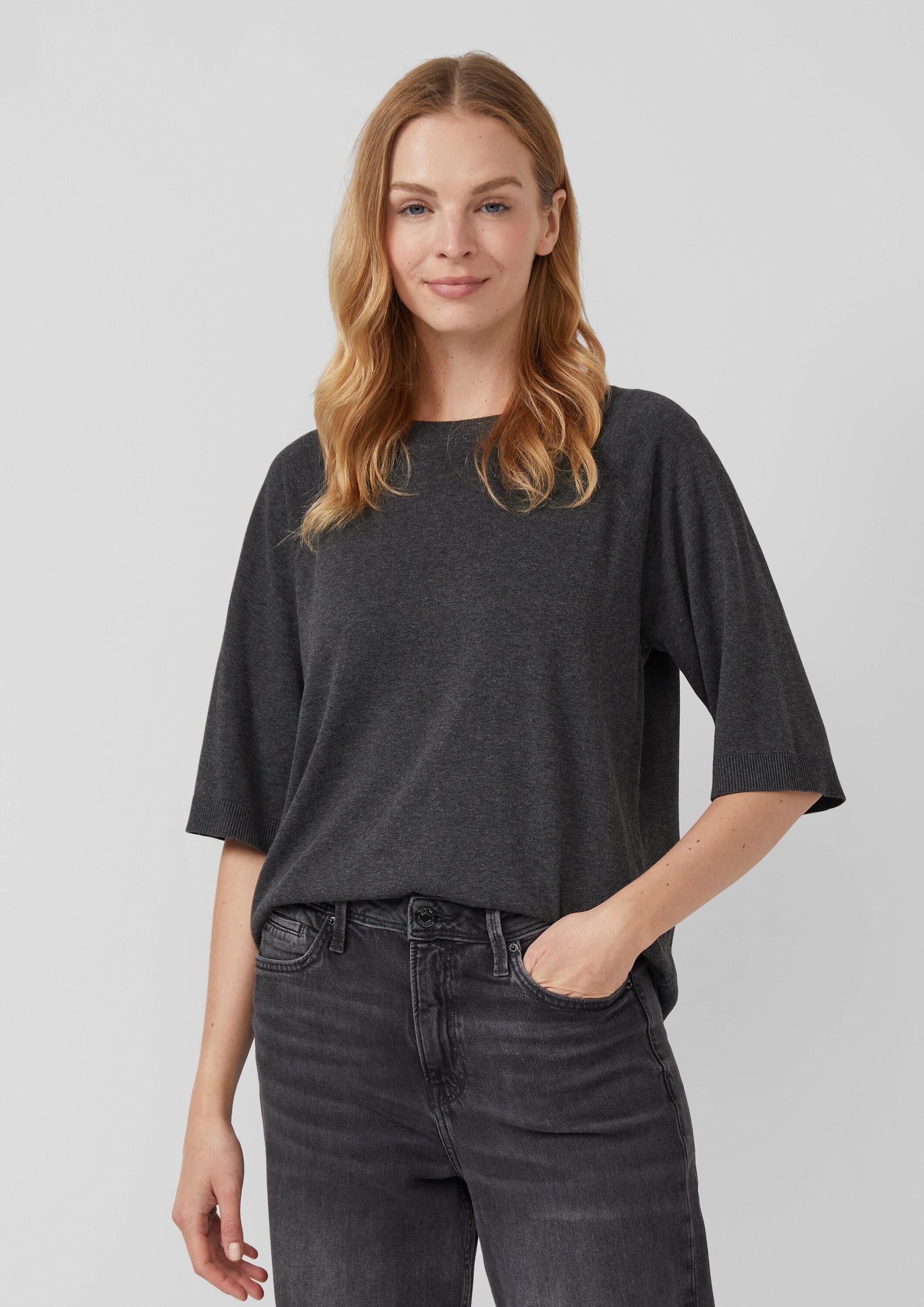 s.Oliver Kurzarmpullover Strickpullover Leichter Kurzarm-Strickpullover günstig online kaufen