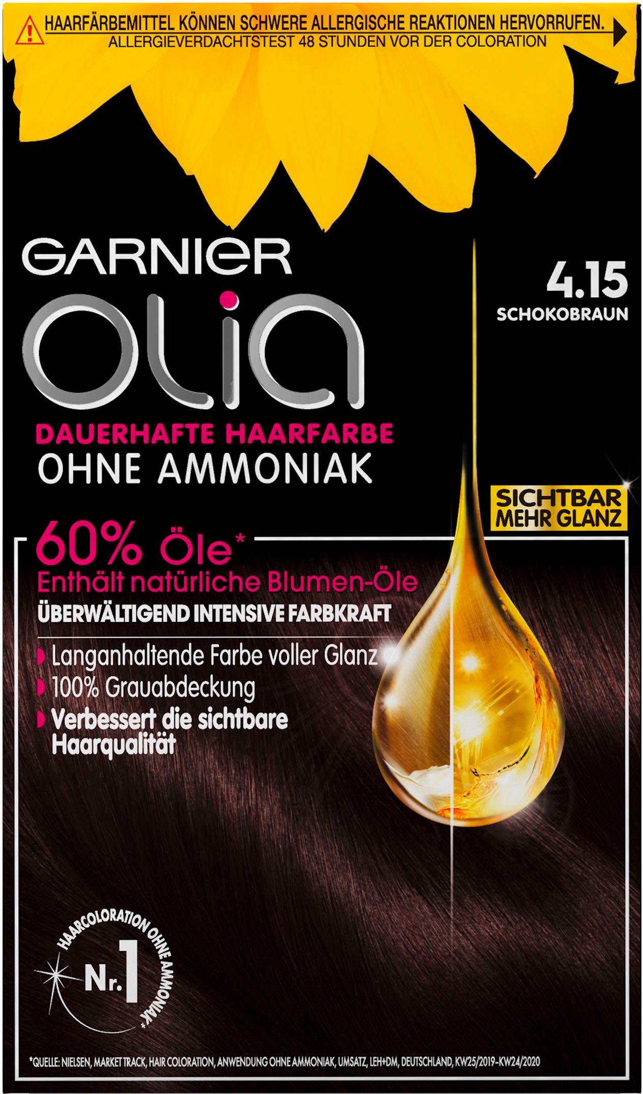 GARNIER Coloration Olia dauerhafte Haarfarbe, Pflegt für eine sichtbar  verbesserte Haarstruktur