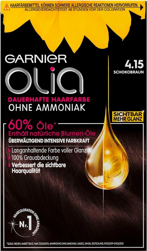 sichtbar Haarfarbe, Pflegt Coloration eine für GARNIER Olia dauerhafte verbesserte Haarstruktur