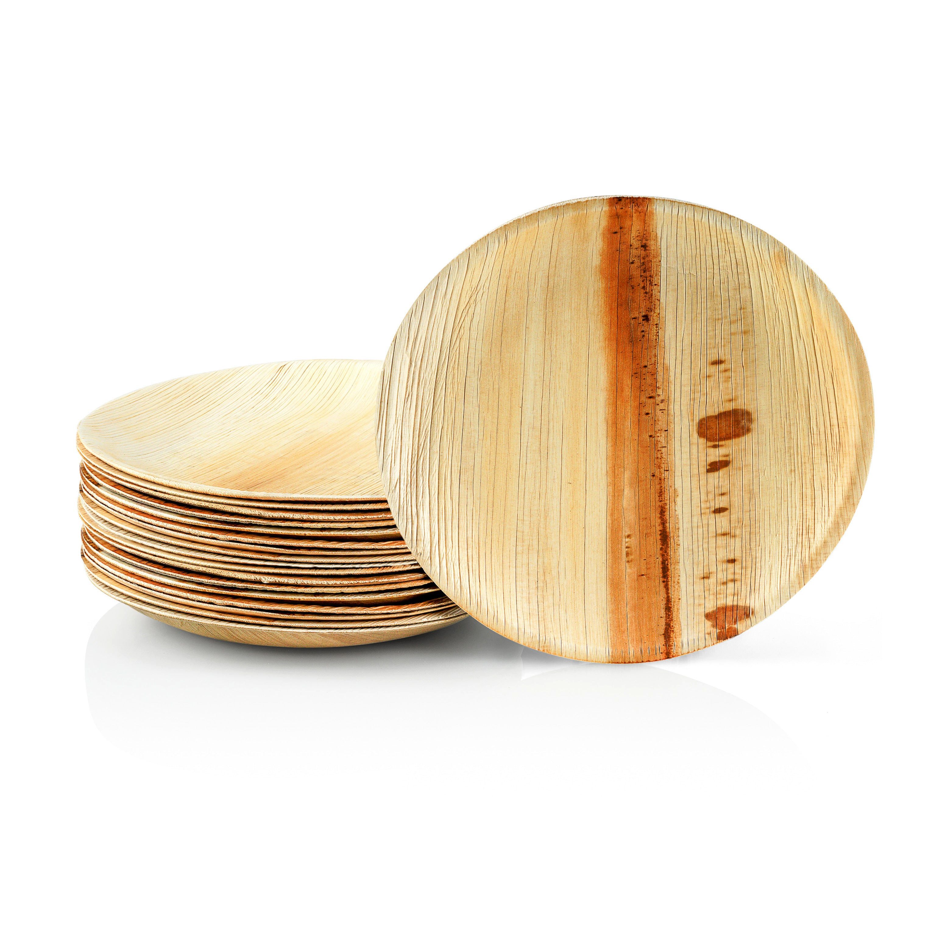 wisefood Einwegteller 25-tlg., Palmblatt-Teller, rund, kompostierbar, Ø 20 cm, (25 St)