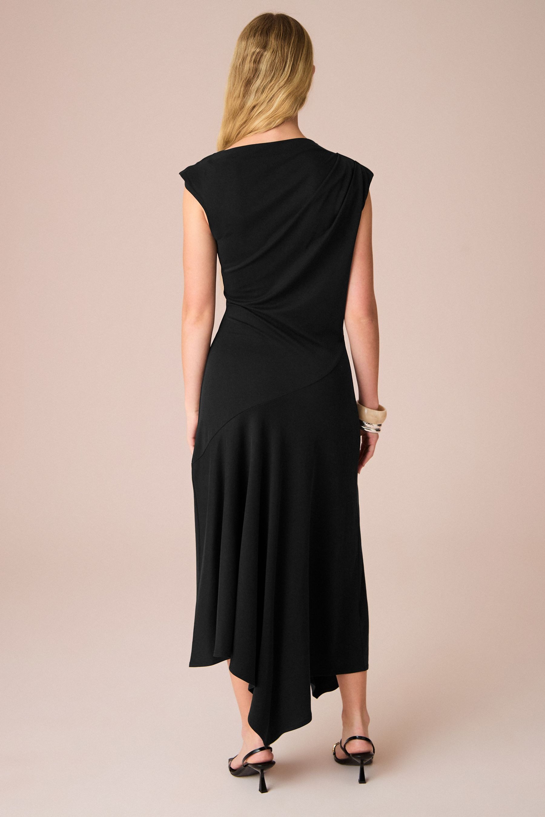 Next Midikleid Kurzärmliges Midikleid mit asymmetrischem günstig online kaufen