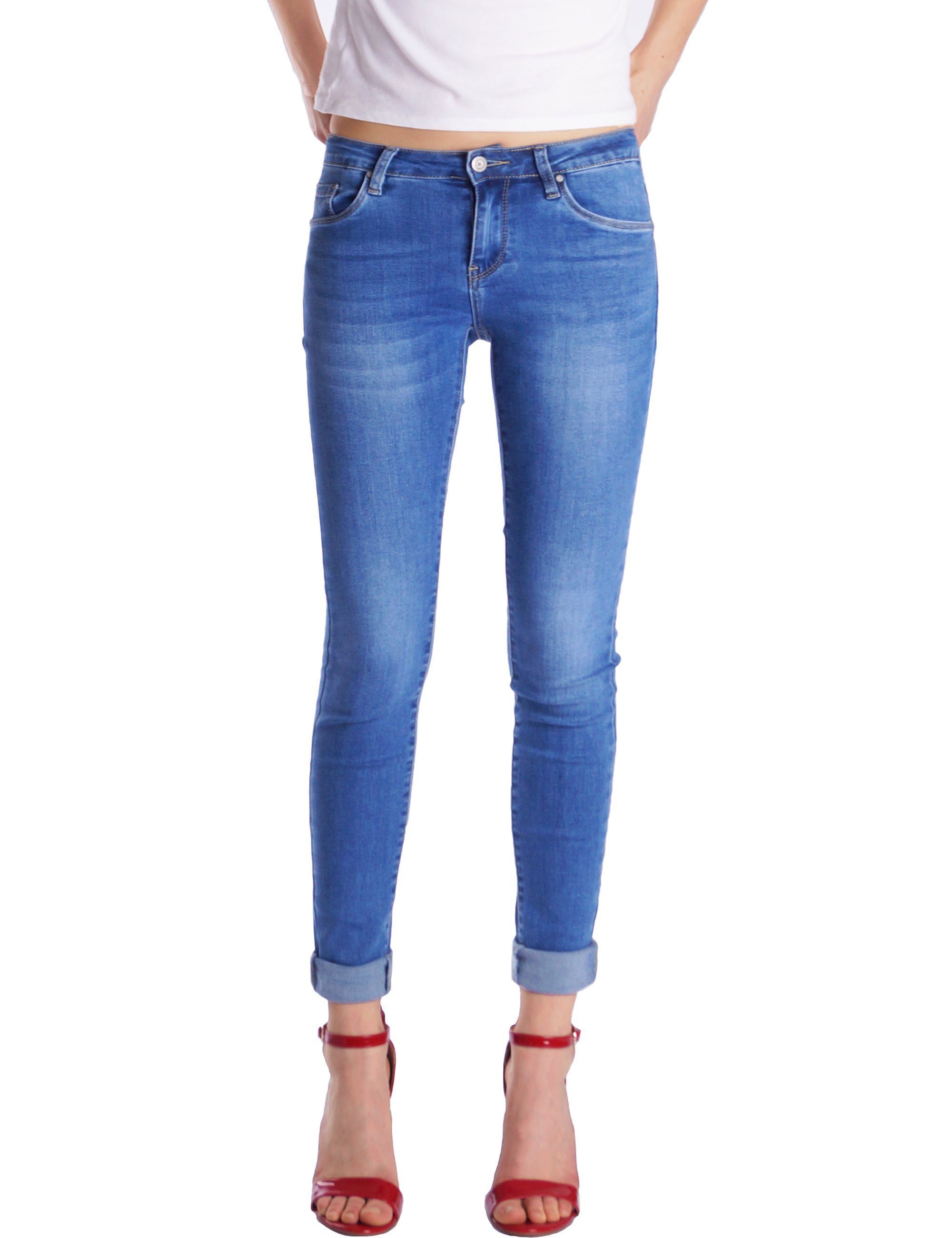 Blau Stretch, 5-Pocket-Style Skinny-fit-Jeans Fraternel