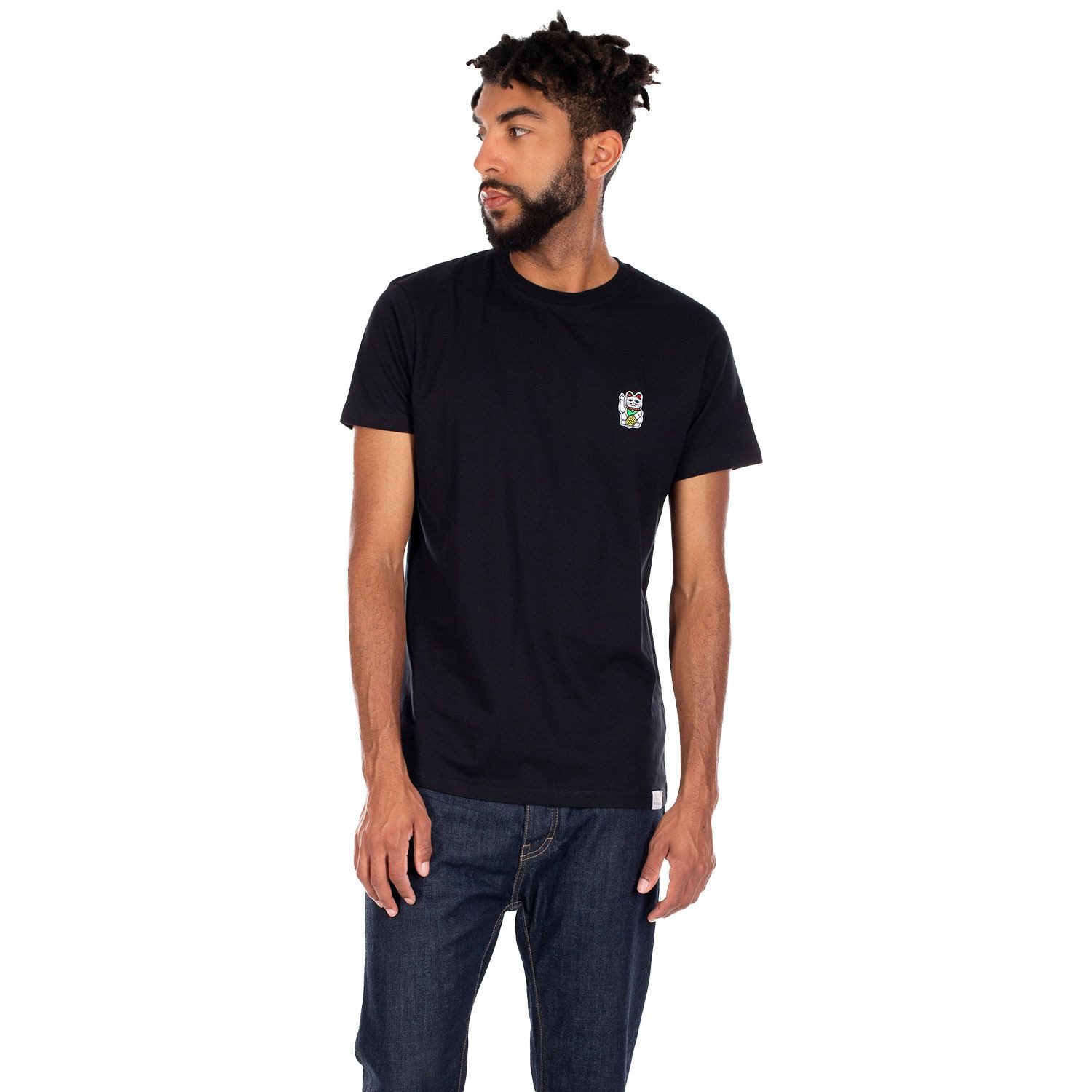 iriedaily T-Shirt Bye Bye aus Bio-Baumwolle mit mehrfarbigem Stick