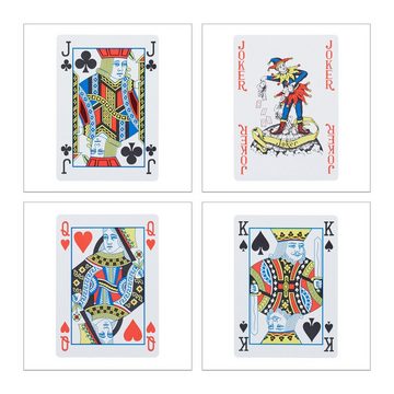 relaxdays Spiel, 2 x wasserfeste Pokerkarten aus Plastik