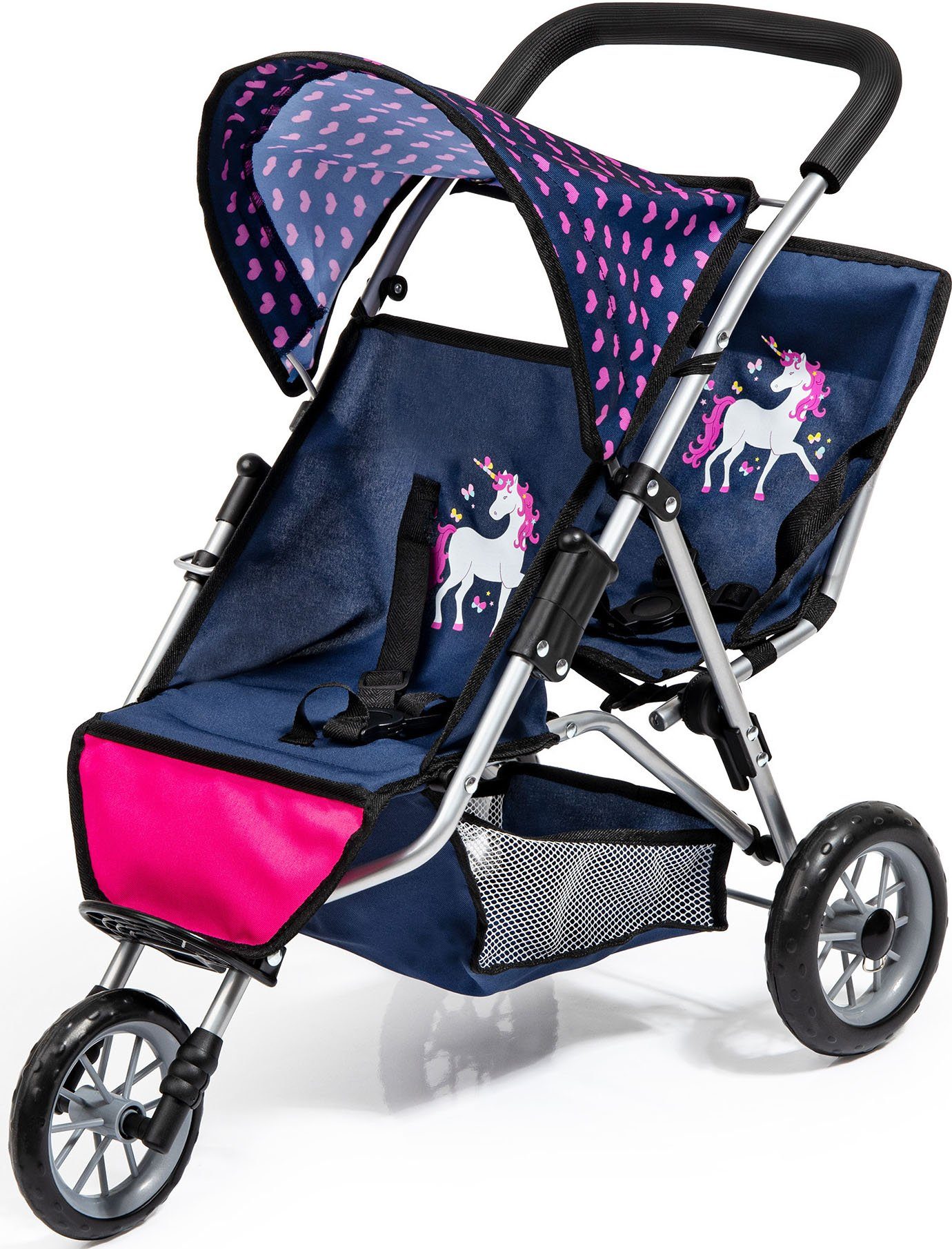 Image of Bayer Puppen-Zwillingsbuggy »Jogger, blau«