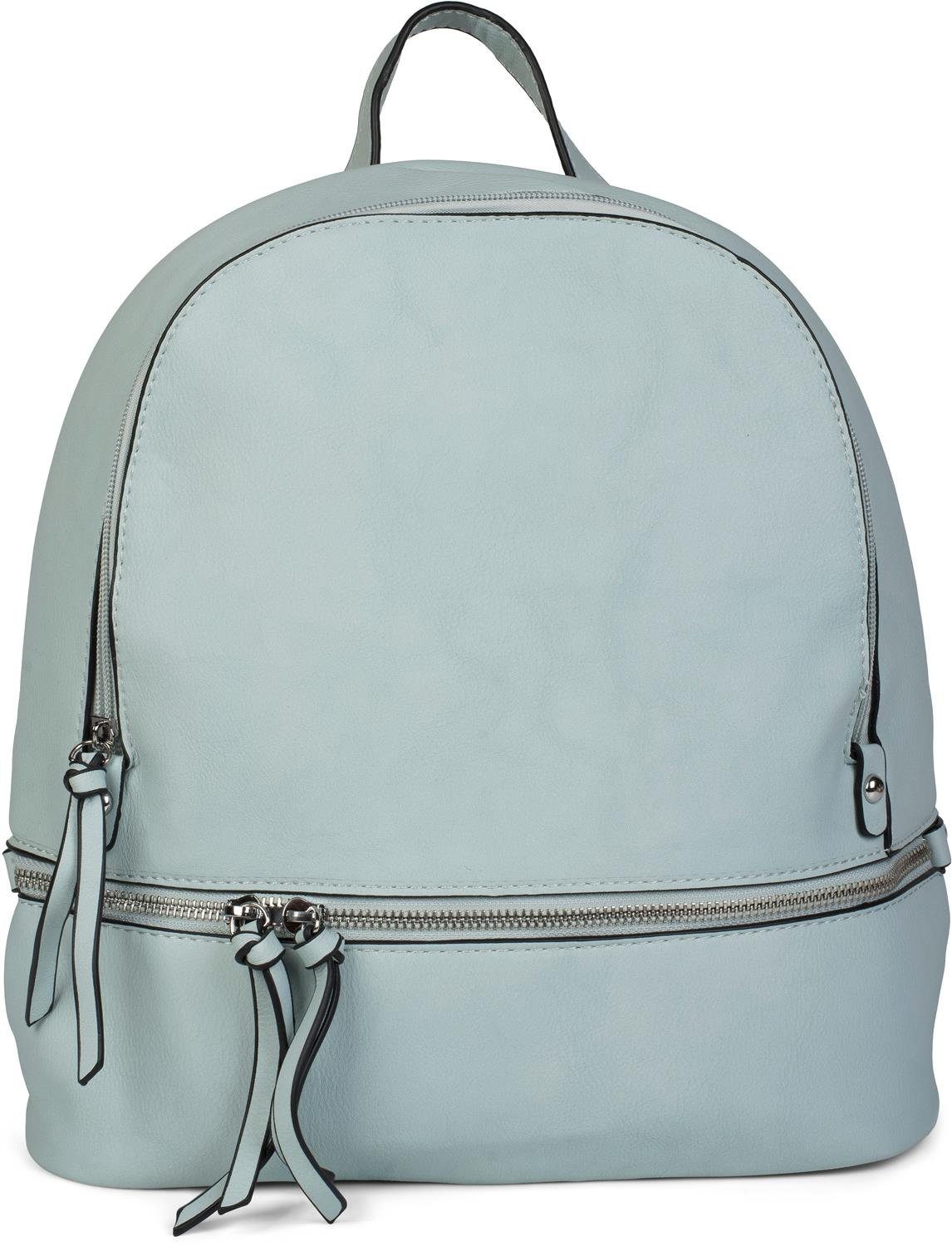 styleBREAKER Rucksack, Kunstleder Rucksack Hellblau