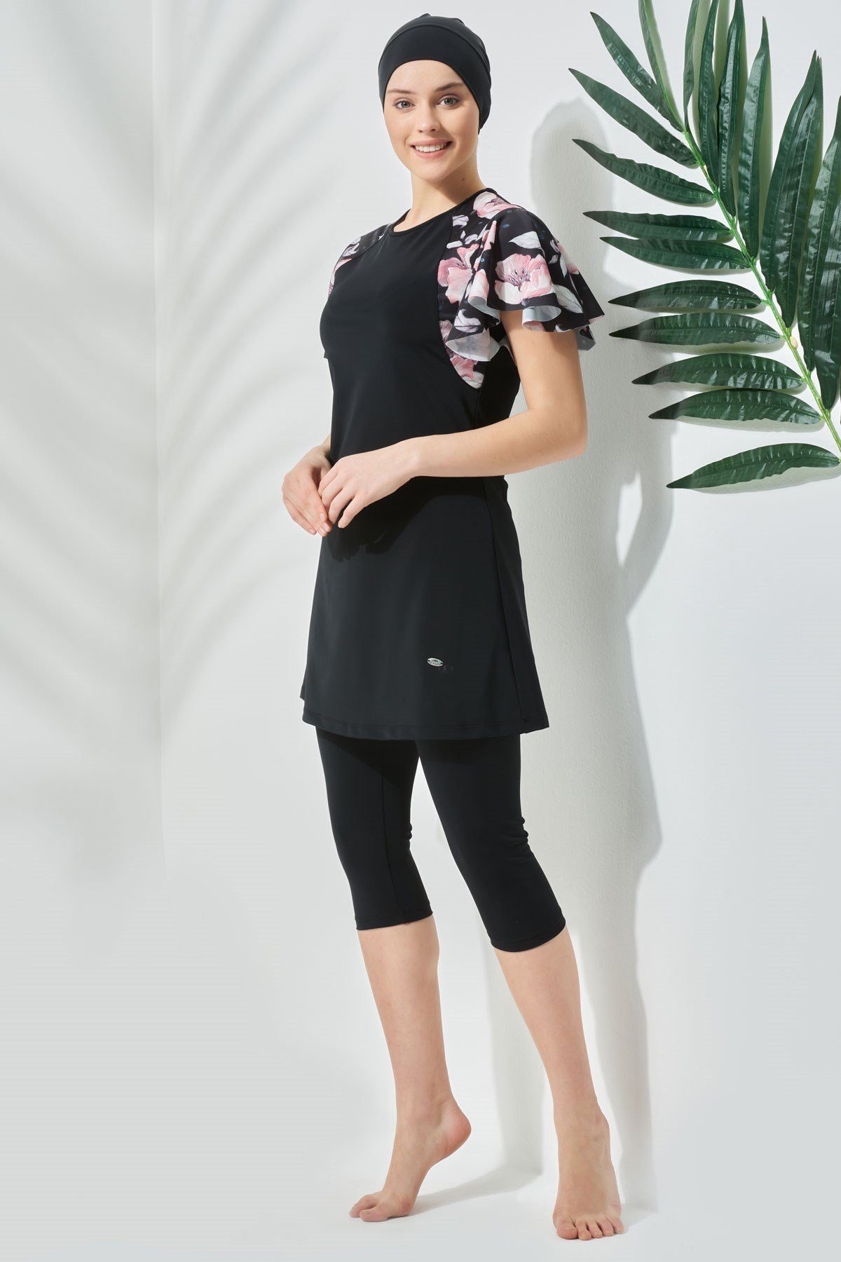 C&CITY Badeanzug Kurzarm Halbbedeckter Bescheidener Badeanzug günstig online kaufen