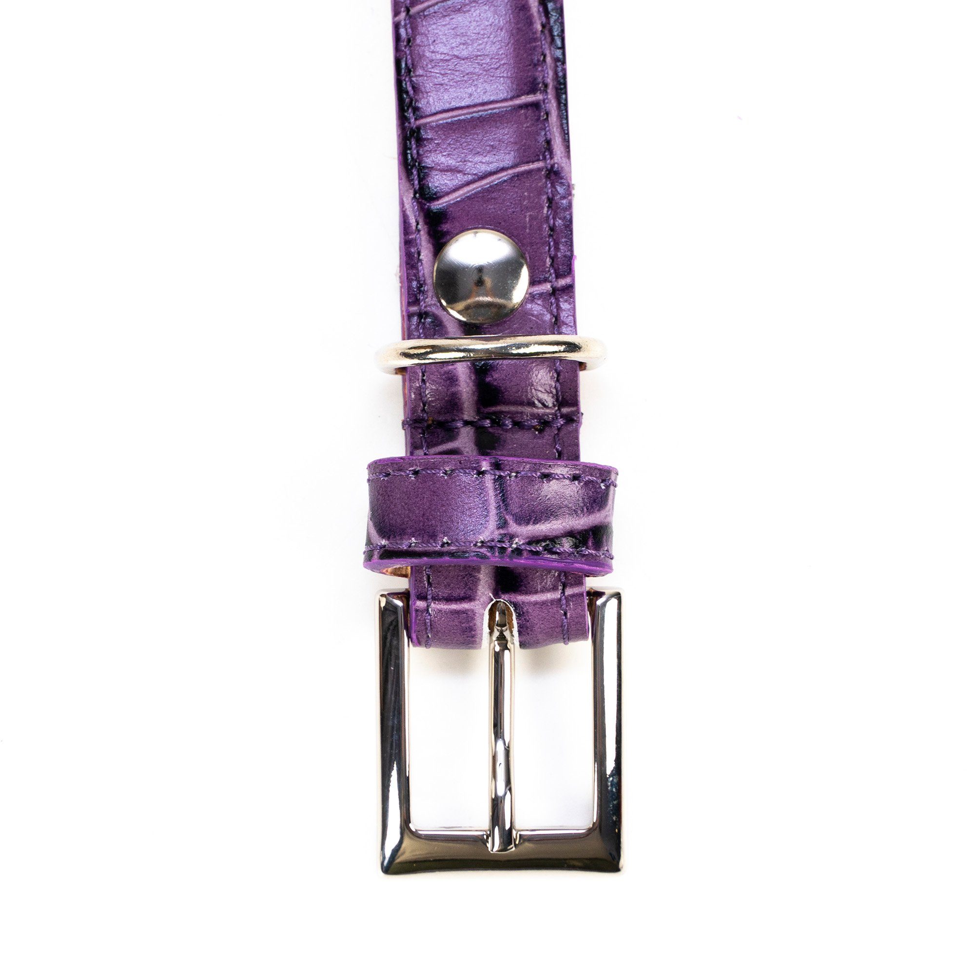 So Milano Hunde-Halsband Kroko-Optik, Leder, Handmade in Italy