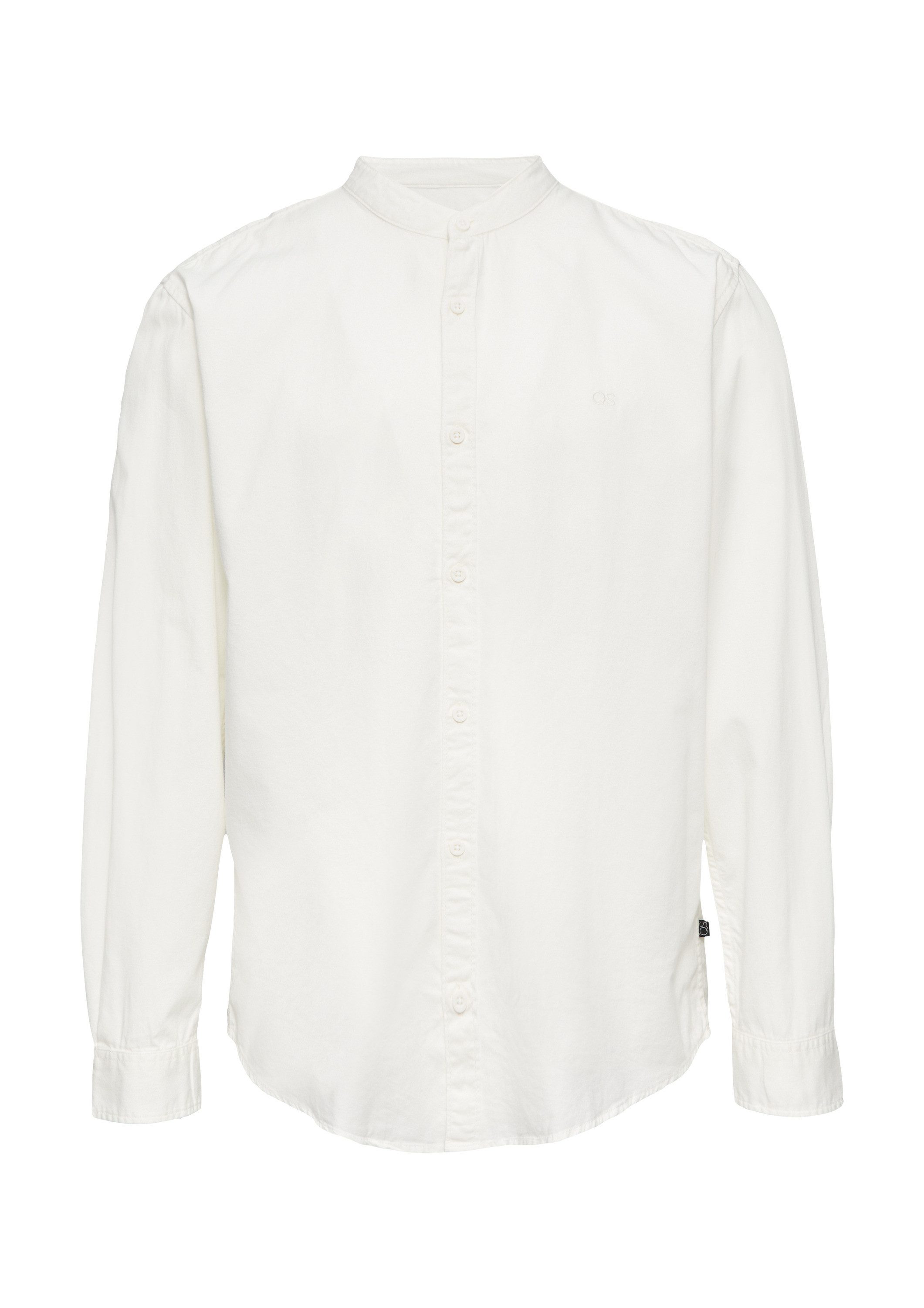 QS Langarmhemd Hemd Regular Fit: Gewaschenes Hemd mit Stickerei günstig online kaufen