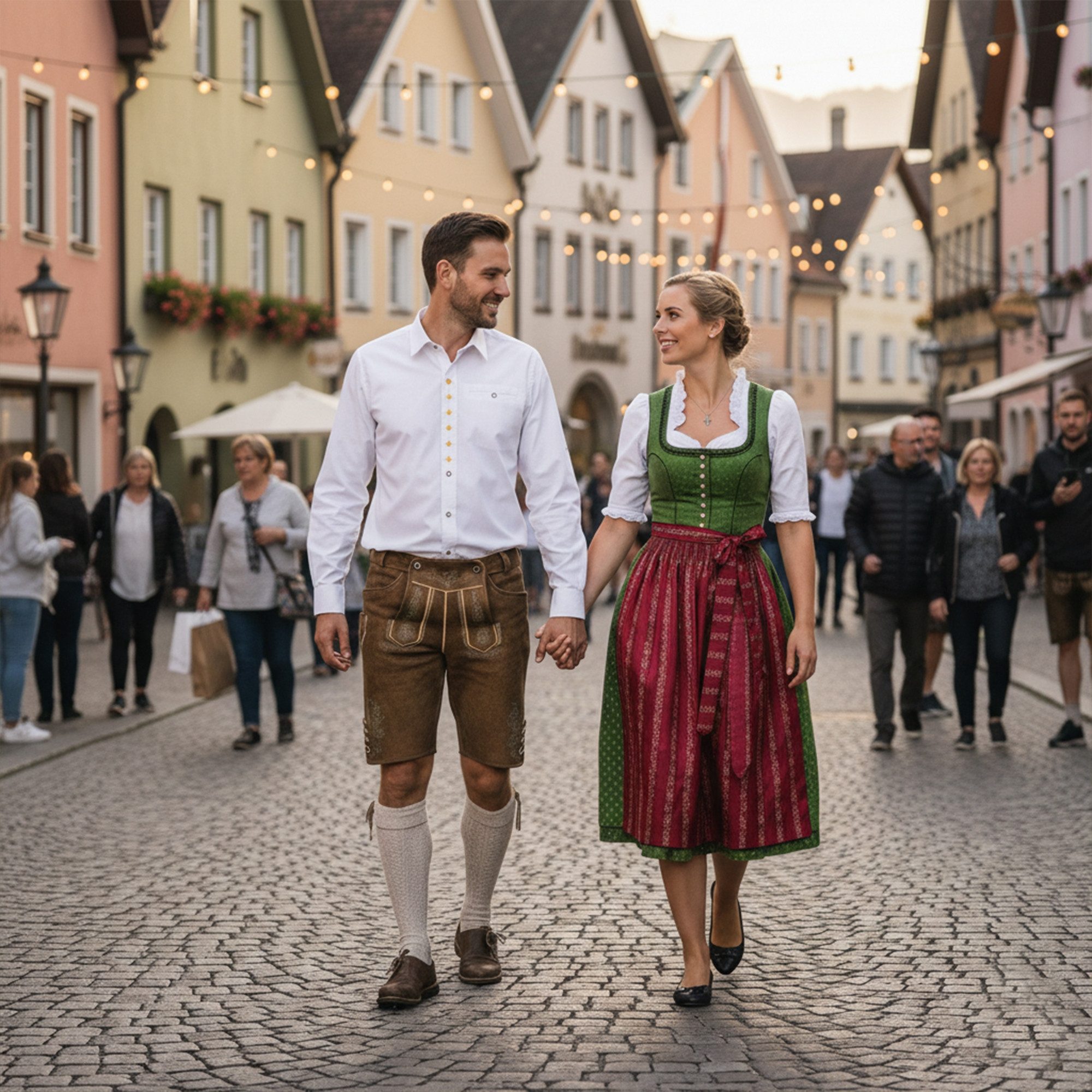 German Wear Trachtenhemd GW1252 Trachtenhemd Hemd als Trachtenmode Weiß Edelweiß Bestickt