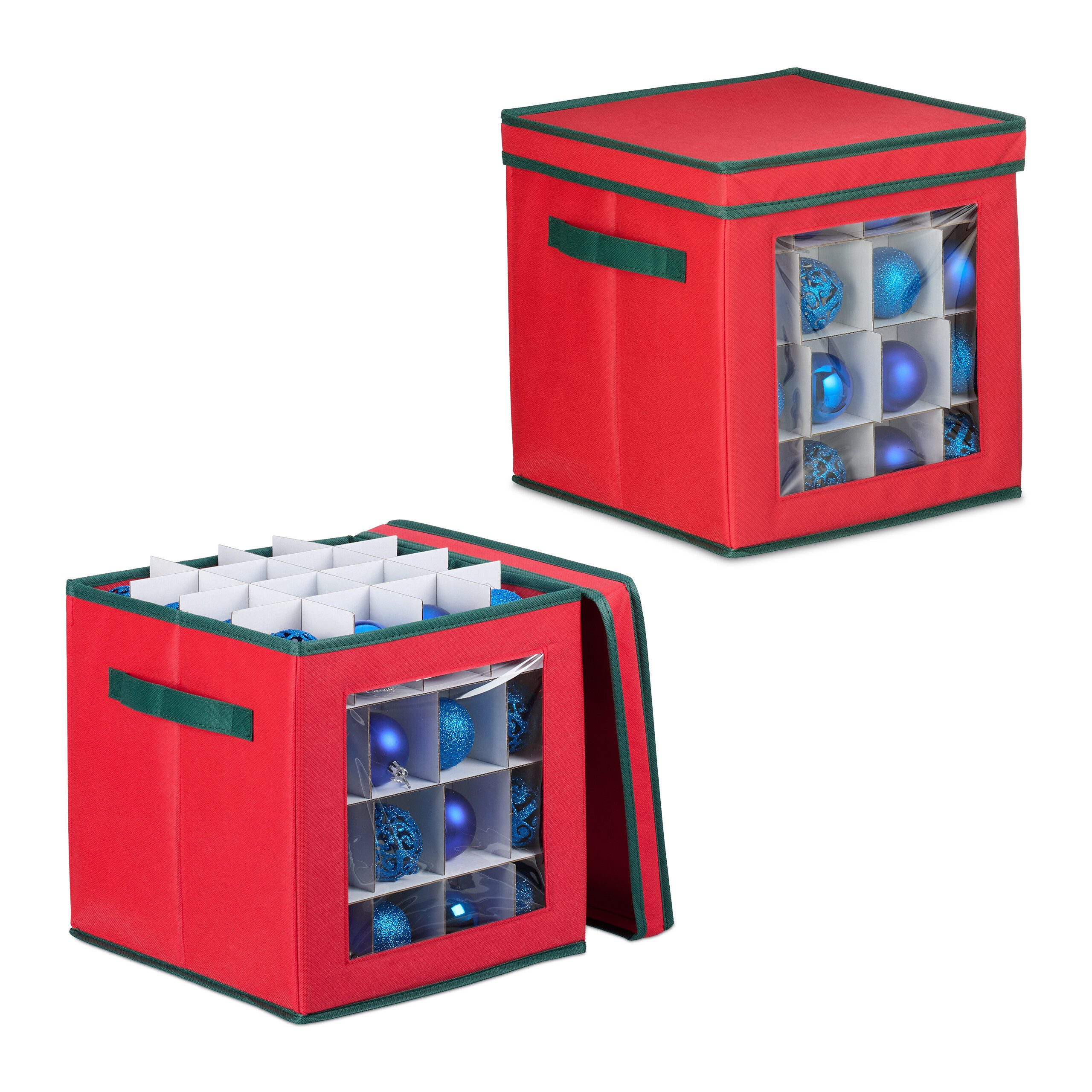 relaxdays Aufbewahrungsbox Weihnachtskugel Aufbewahrungsbox 2er Set günstig online kaufen