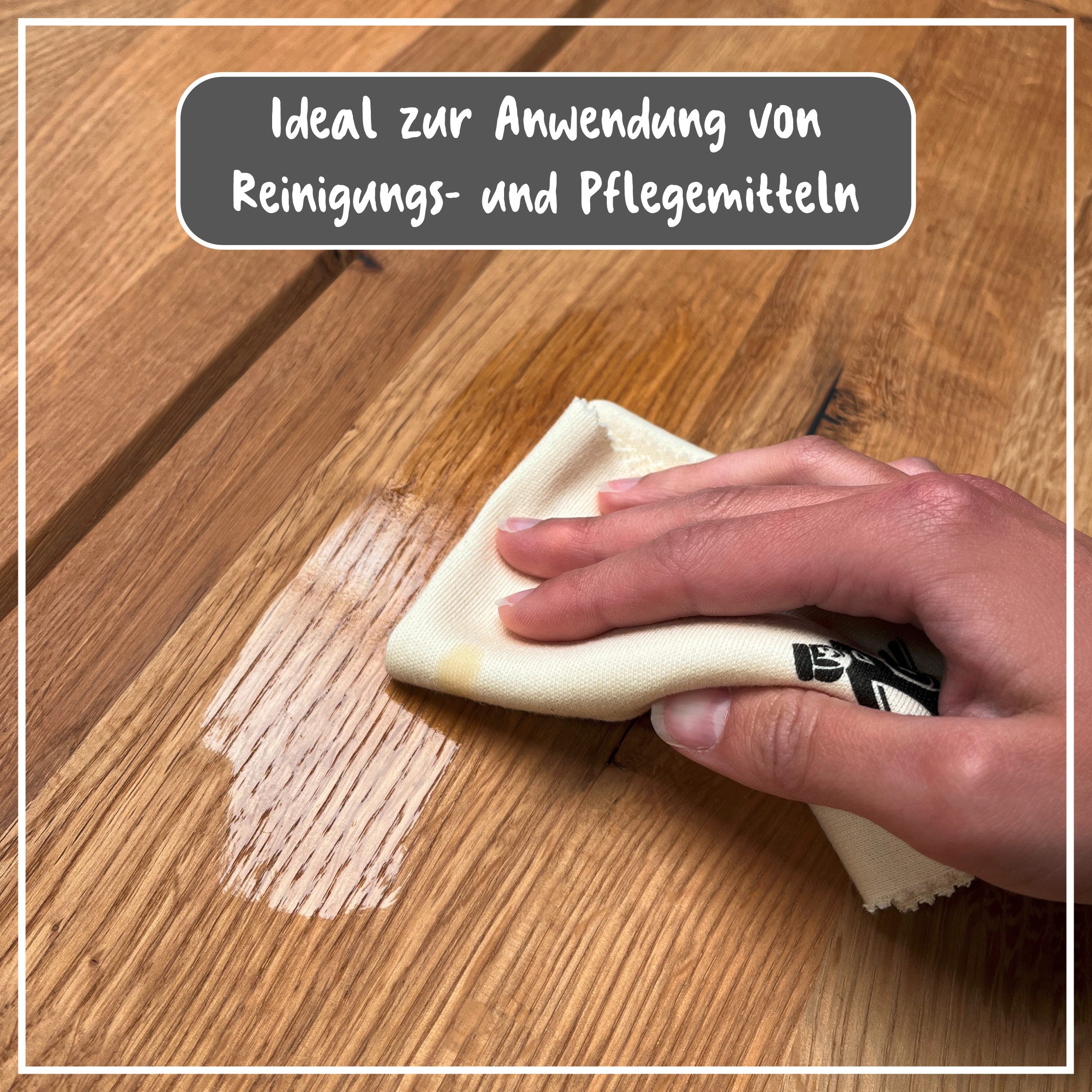 poliboy Baumwoll Pflegetuch - zur kratzfreien, einfachen Reinigung Pflegetuch (33x25 cm, zum Auftragen von Reinigungsmitteln - Made in Germany) – Bild 5 von 5