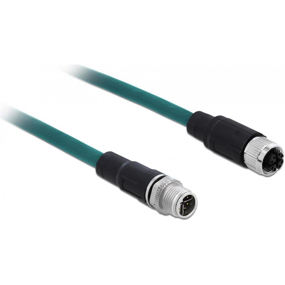 TPU - - - blau M12 - Netzkabel - m 5 - - Pin X-kodiert Delock 8 Patch-Kabel Netzwerkkabel