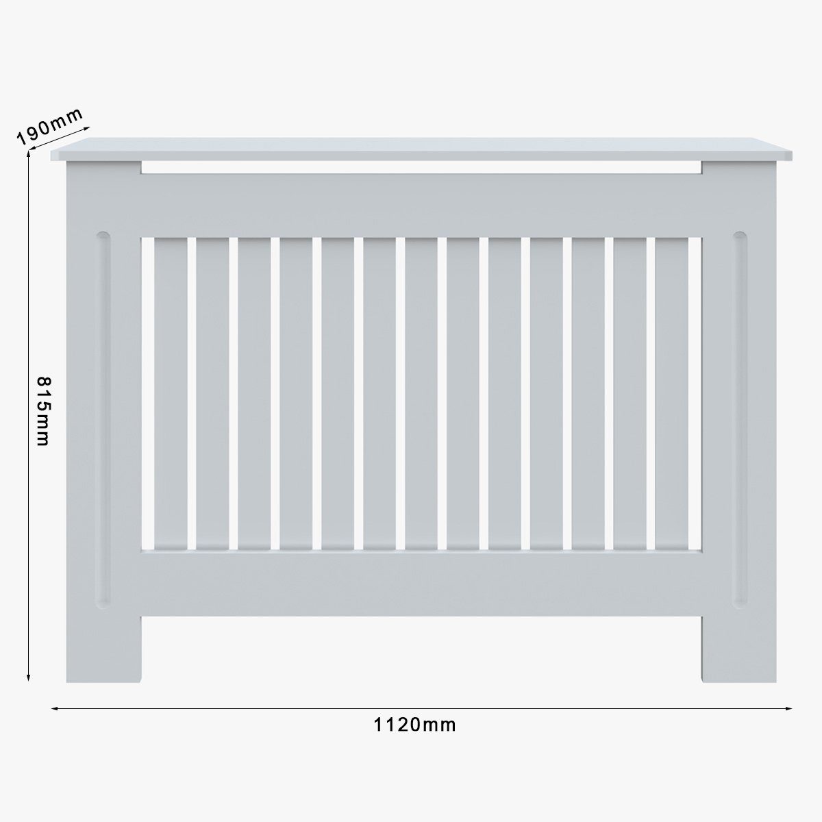 SONNI Heizungsverkleidung Heizkörperverkleidung weiß, Breite 78/112/152/172cm,Vertikale Gitter, Heizungsverkleidung, Zubehör für Wandmontage, MDF, Höhe 81.5cm