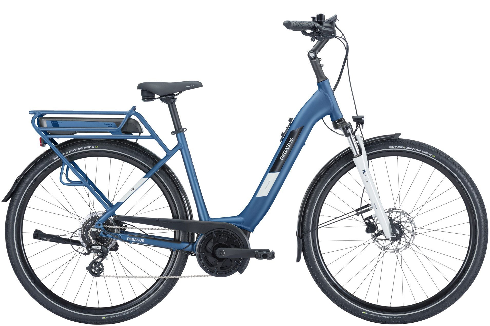 Pegasus E-Bike Pegasus Solero E8 Plus 500 Wh Damen blau 2024, 8 Gang SHIMANO Altus RD-M310, Kettenschaltung, Bosch Active Line Plus, 500 Wh
