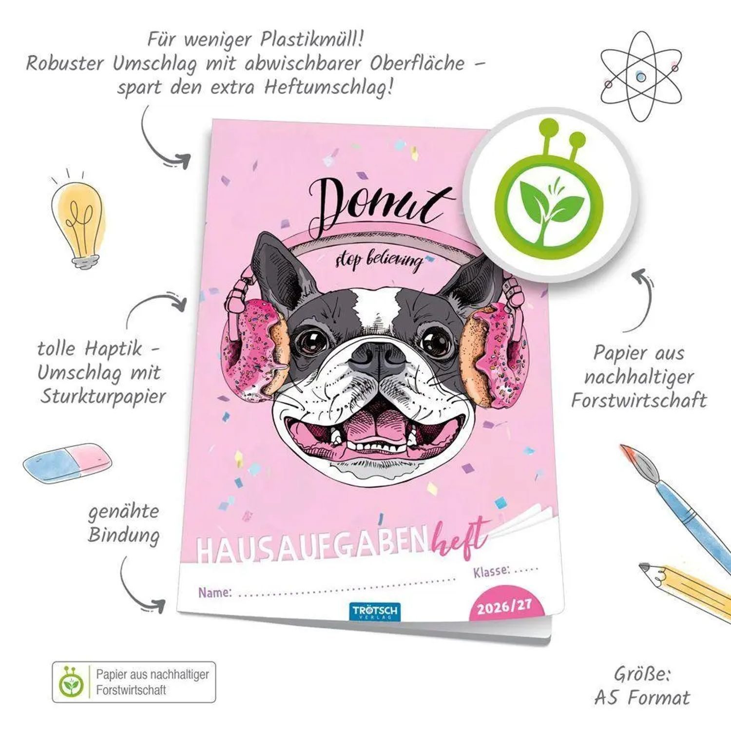 Trötsch Verlag Schülerkalender TRÖTSCH - Jahresbezogenes Hausaufgabenheft Grundschule Hund 26/27