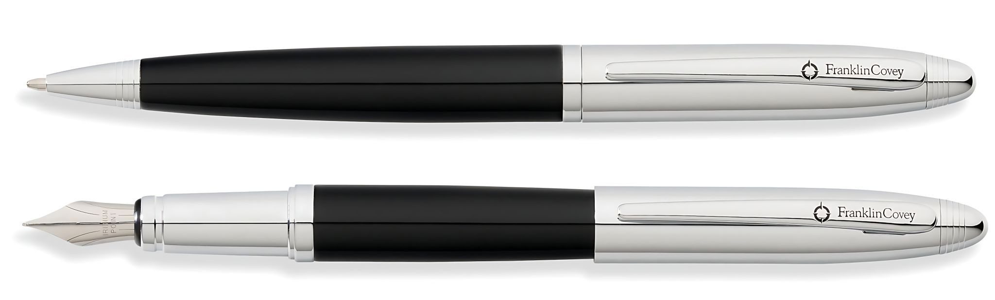 CROSS Füllfederhalter Cross Lexington Schreibgeräteset Schwarz/Chrom,Kugelschreiber+Füller