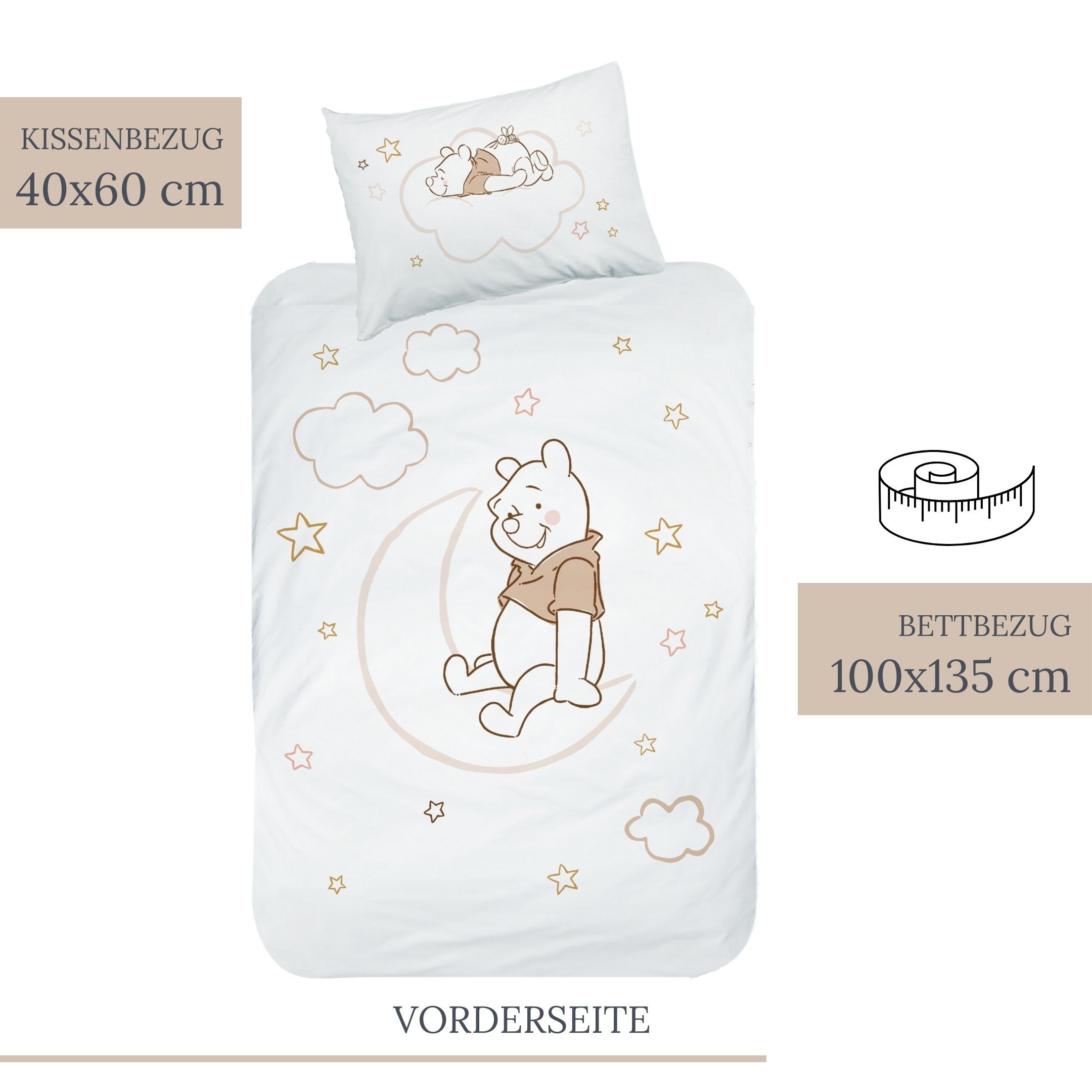 Babybettwäsche 100% Baumwolle Kissen u Deckenbezug Füllung Design-Nr 210 5 tlg 