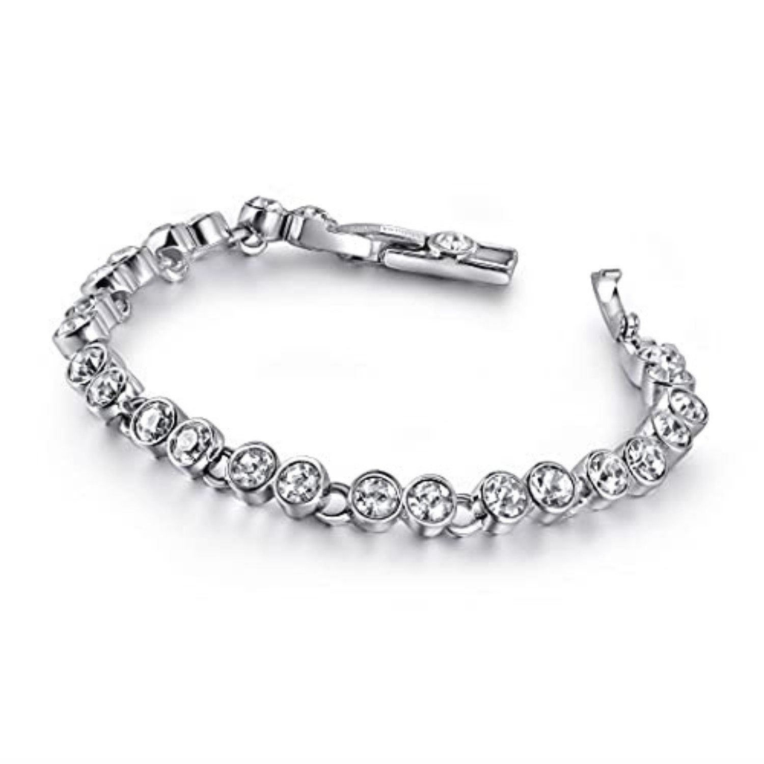 Lisandra Scott Tennisarmband Strahlendes Shiny Deluxe Tennisarmband mit funkelnden Steinen, 17,5 cm Luxus – das Armband, das Stil, Glanz & Komfort vereint