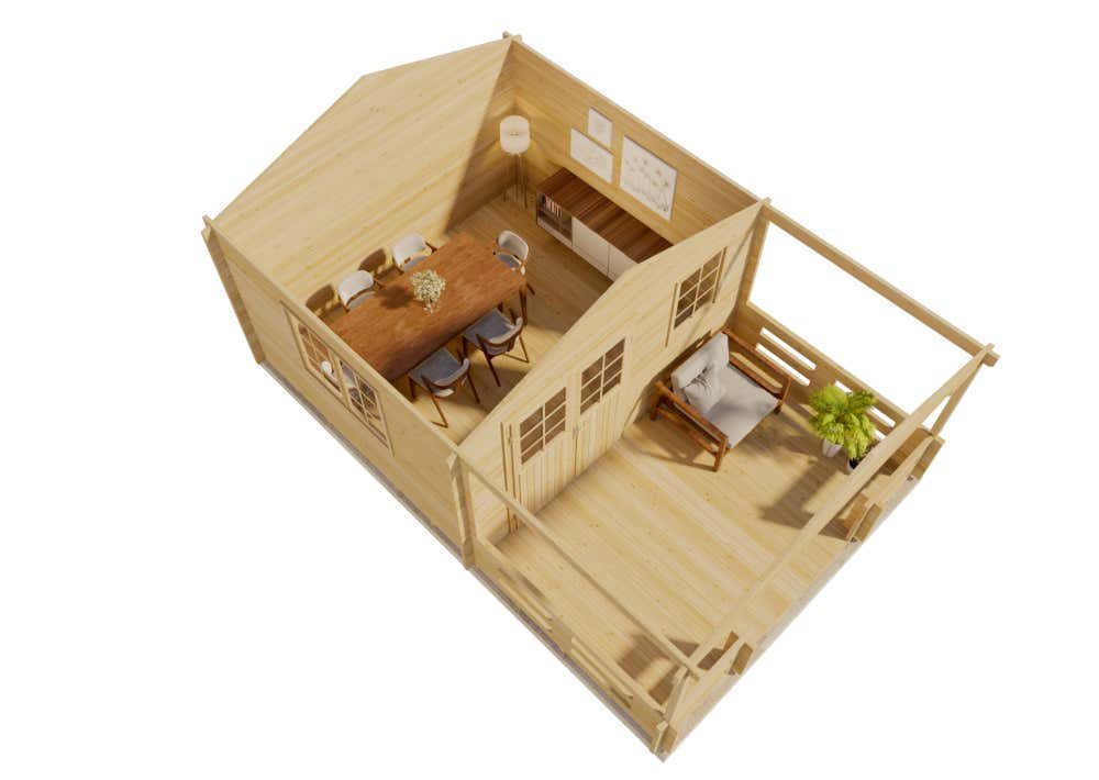 Thumbnail - Alpholz Gartenhaus Holz Falkland-44 ISO, BxT: 430x595 cm, mit