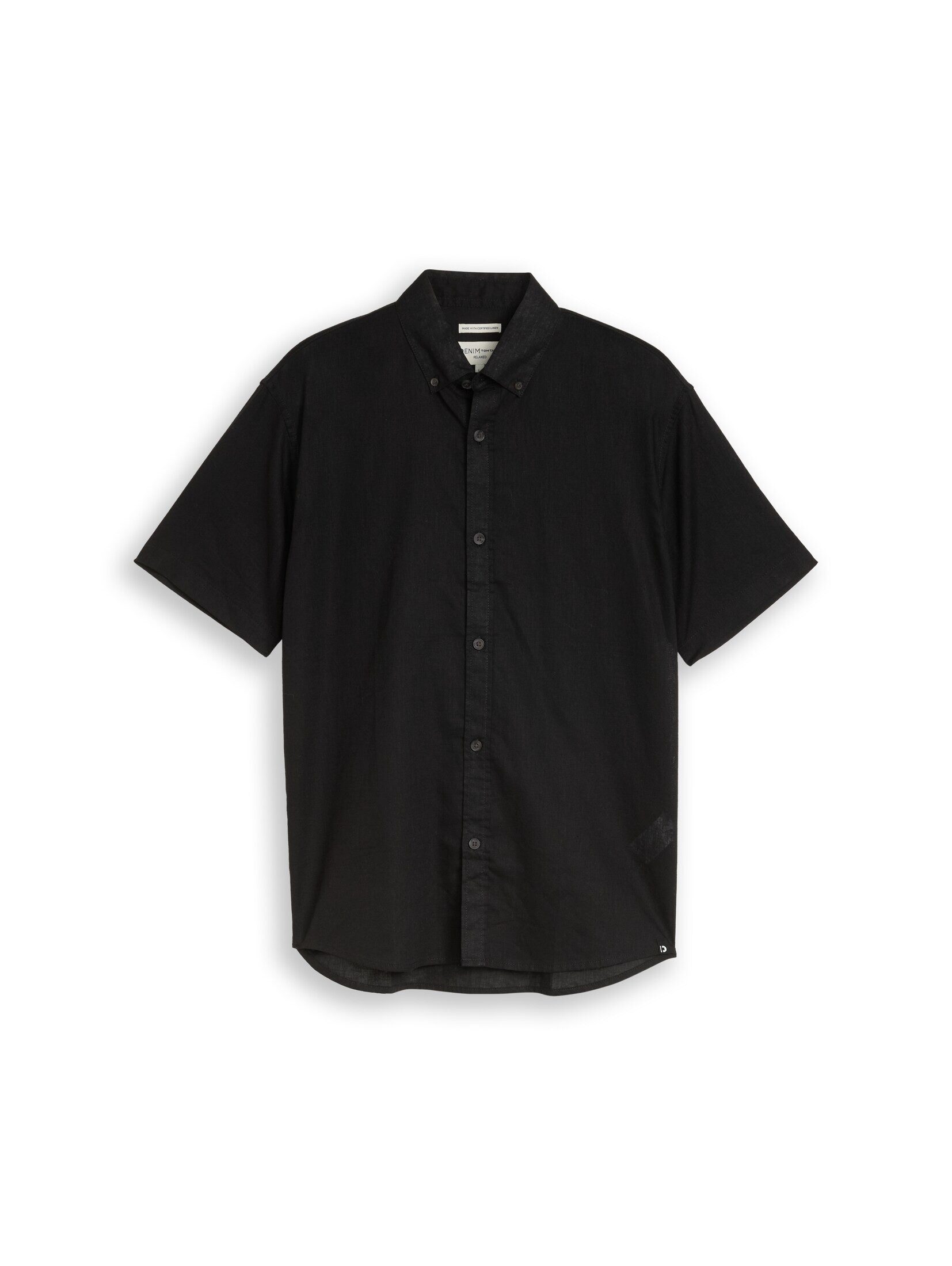 TOM TAILOR Denim Kurzarmhemd Blusen & Shirts Relaxed Fit Kurzarmhemd mit Leinenanteil
