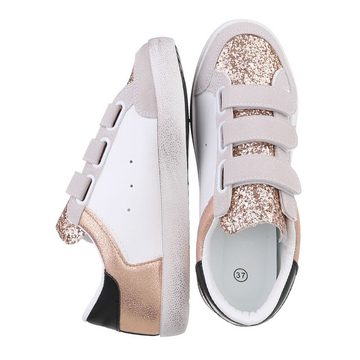 Ital-Design Damen Low-Top Freizeit Sneaker (86345002) Flach Sneakers Low in Weiß