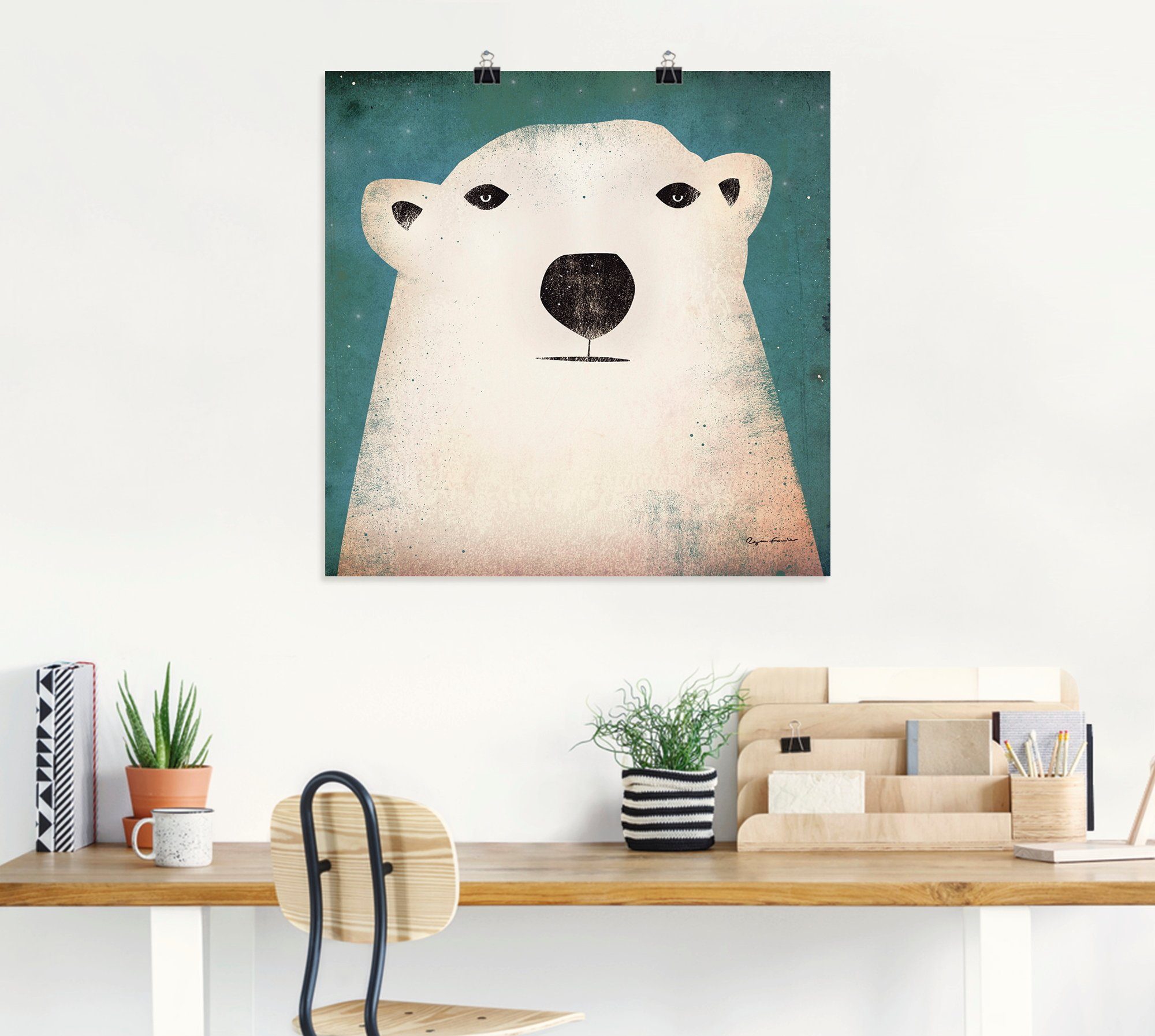 Artland Wandbild Eisbär, Tiere Größen Leinwandbild, versch. St), (1 in oder Poster Wandaufkleber als