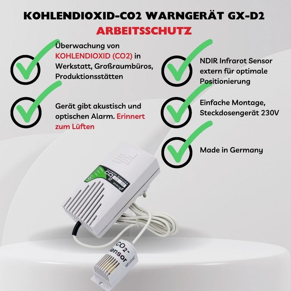 Thumbnail - Elektrotechnik Schabus Schabus GX-D2 Kohlendioxid-Melder mit externem Sensor netzbetrieben d Gasmelder