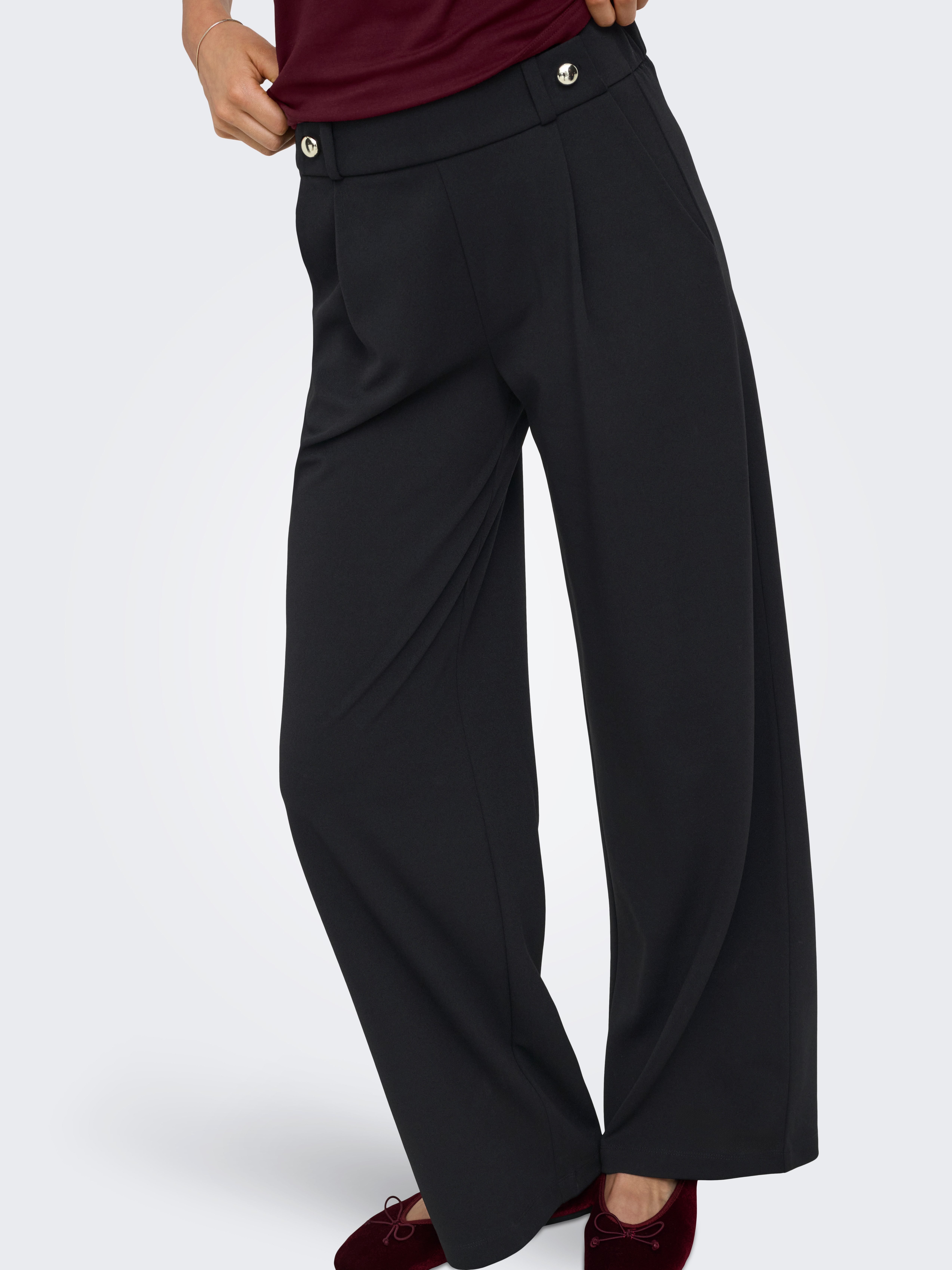 JDY Jerseyhose JDYGEGGO NEW LONG PANT JRS NOOS Materialmix, weit geschnitten