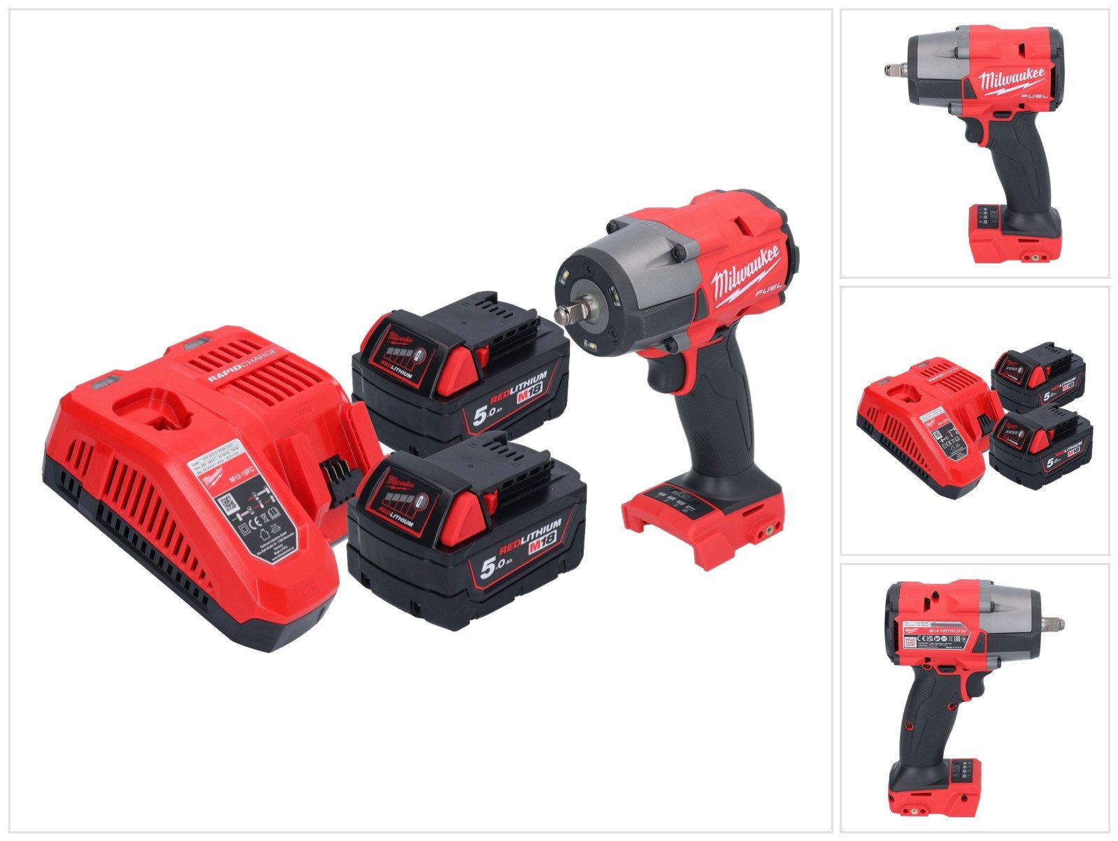 Milwaukee Akku-Schlagschrauber M18 FMTIW2F38-502 18 V 745 Nm 3/8" Brushless + 2x Akku 5,0 Ah