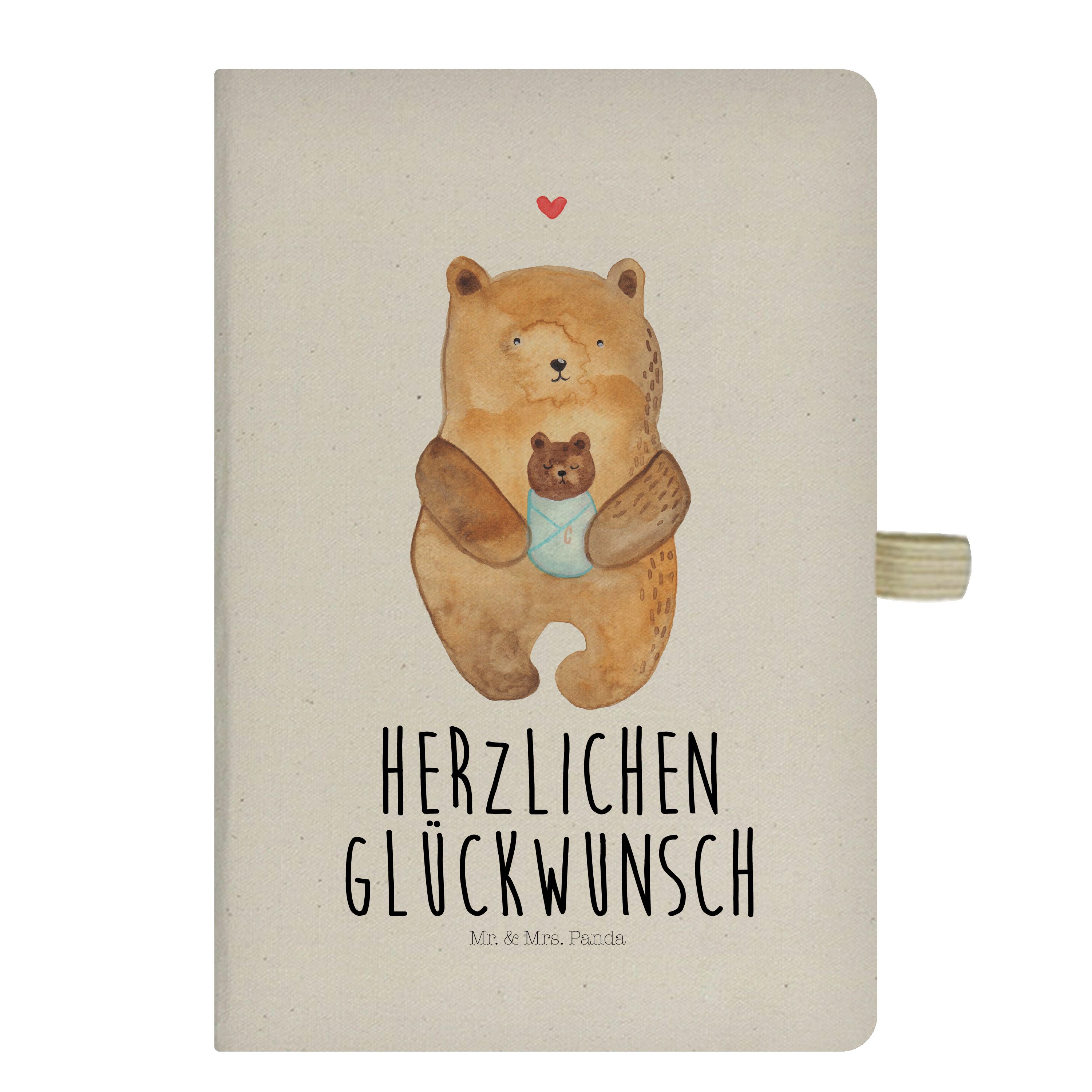 Mr. & Mrs. Panda Notizbuch Bär mit Baby - Transparent - Geschenk, Adressbuch, Skizzenbuch, Enkel