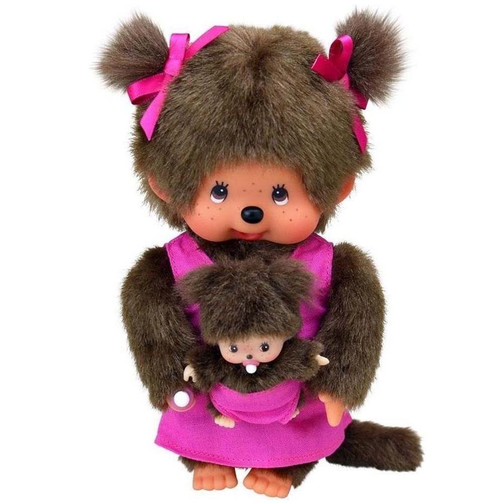 Monchhichi Plüschfigur Mutter mit Kind pink 20 cm Monchhichi Puppe Mädchen Mama & Baby