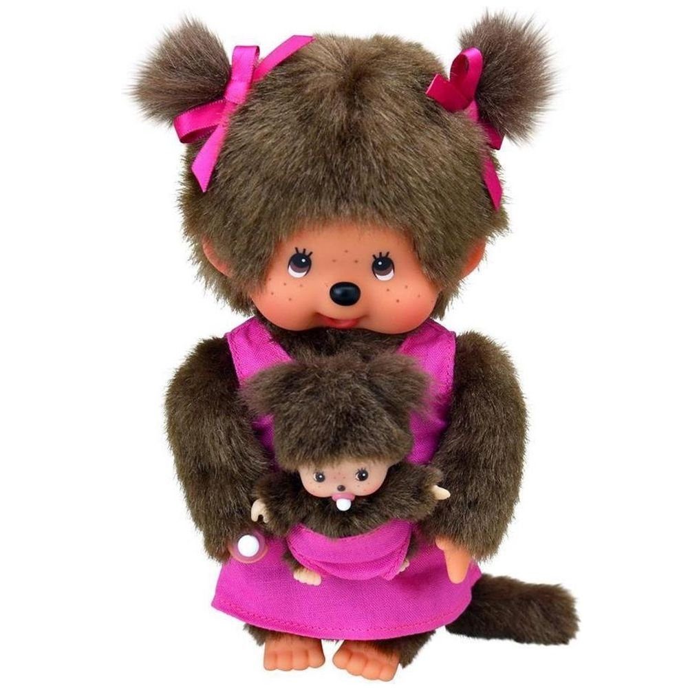 Monchhichi Plüschfigur Mutter mit Kind pink 20 cm Monchhichi Puppe Mädchen günstig online kaufen