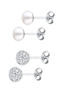 Elli Ohrring-Set Kugel Perle Set Kristalle 925 Silber, Kugel
